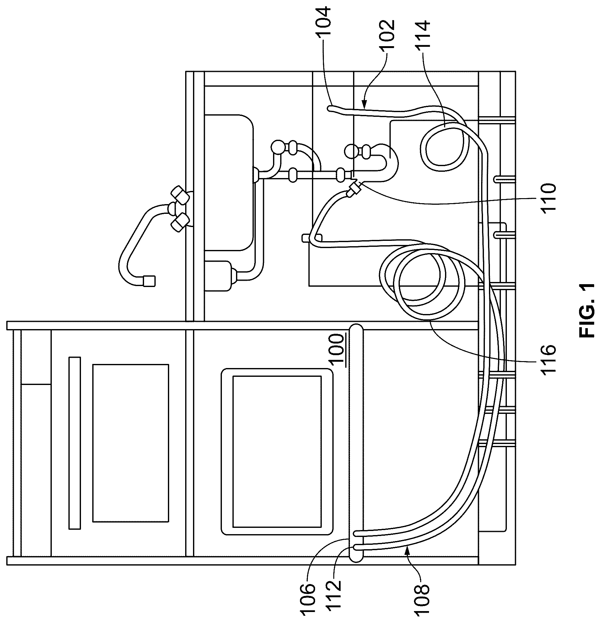 Patent US12320455 — Hose with connector at intervals — Figure 1