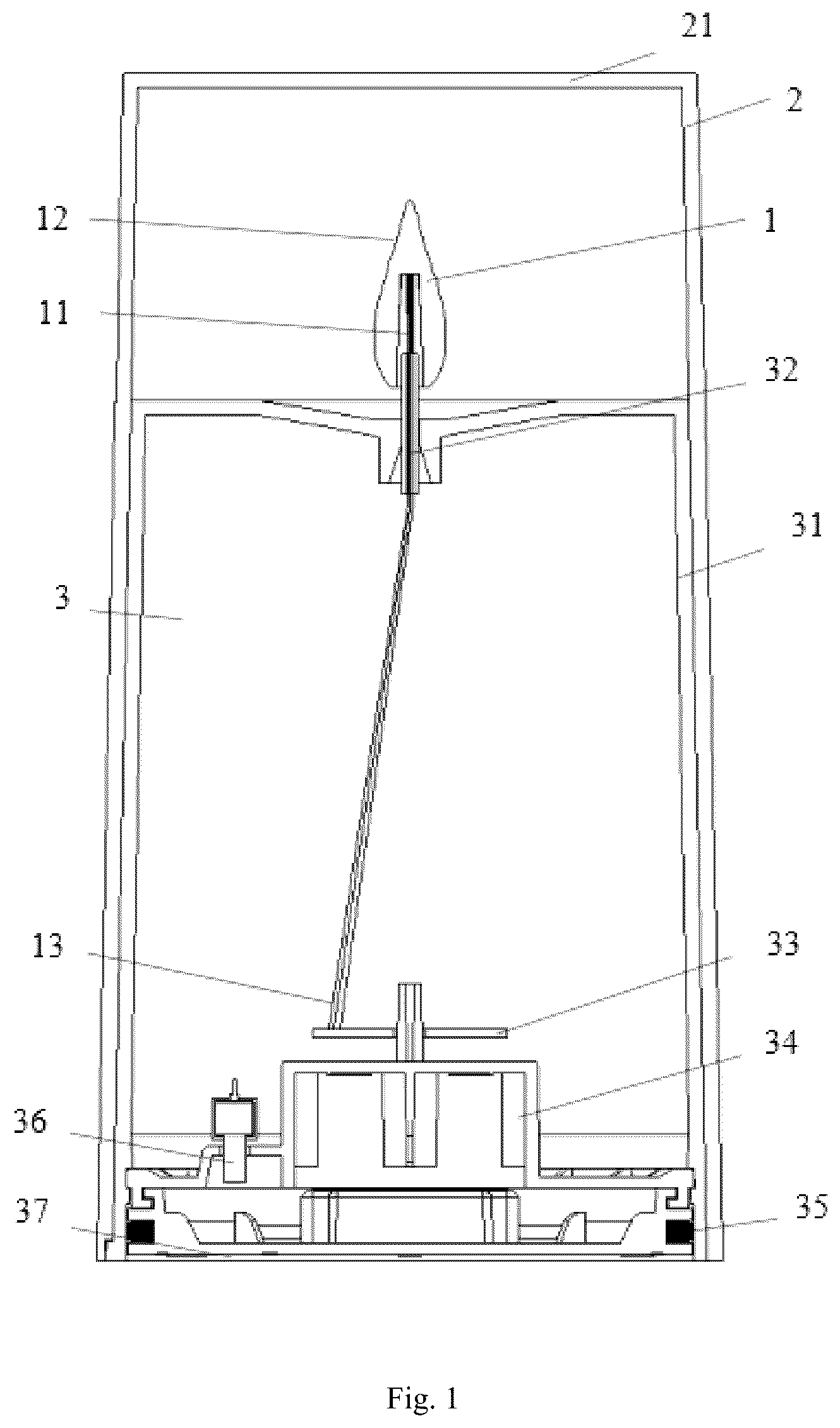 Patent US12320480 — Artificial flame luminaire — Figure 1