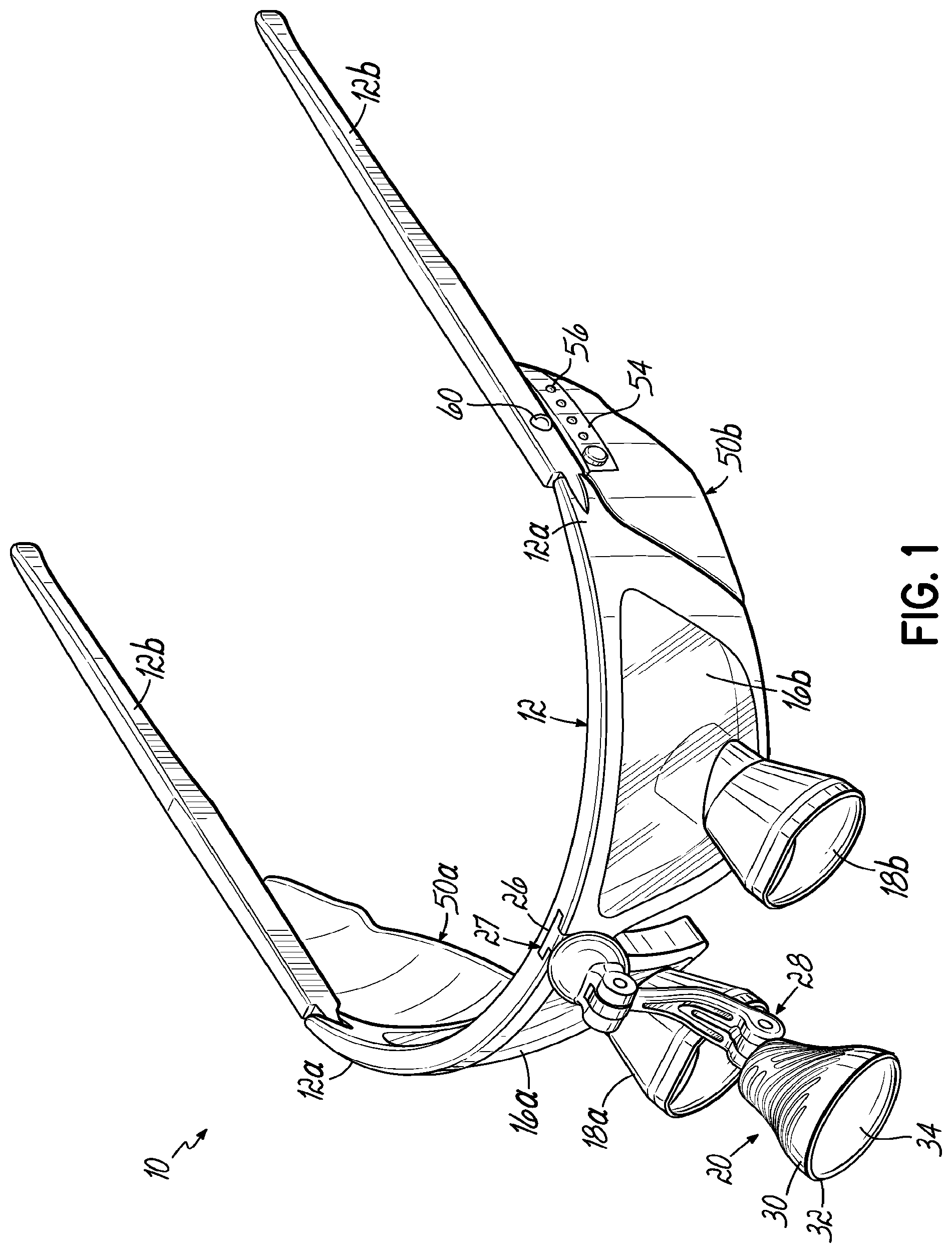 Patent US12320505 Figure 1 – User-wearable illumination assembly