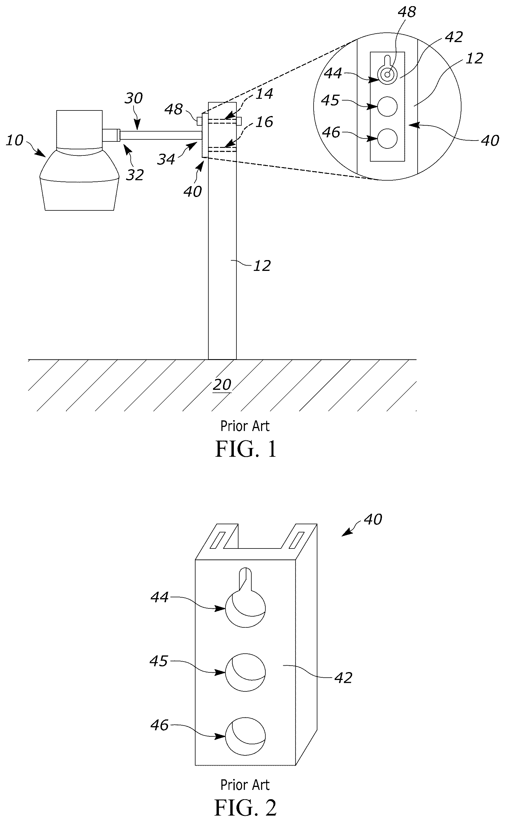 Patent US12320507 — Reinforcing device for streetlight — Figure 1