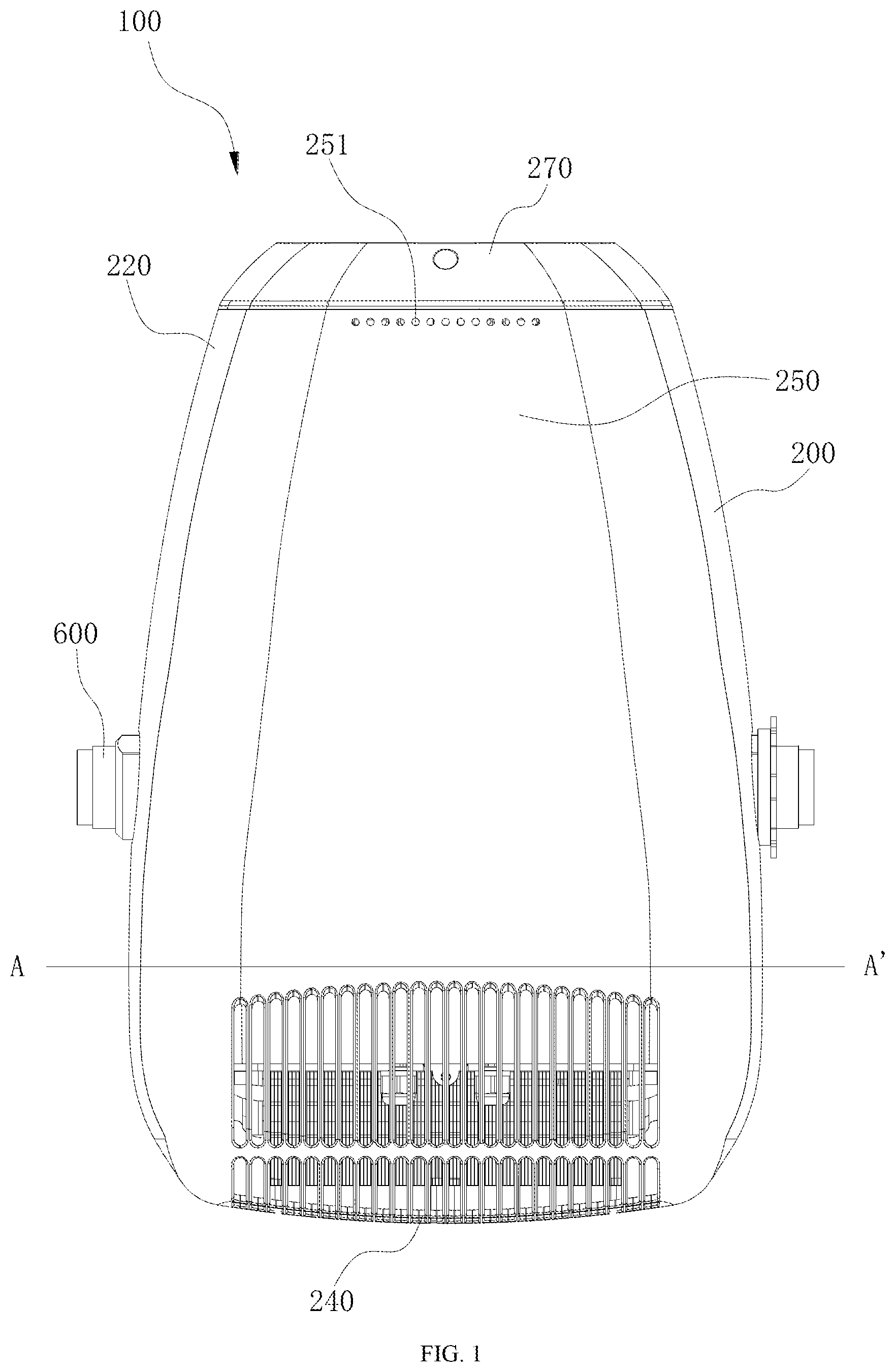 Patent US12320513 — Light head with auxiliary heat dissipation and stage light fixture having same — Figure 1