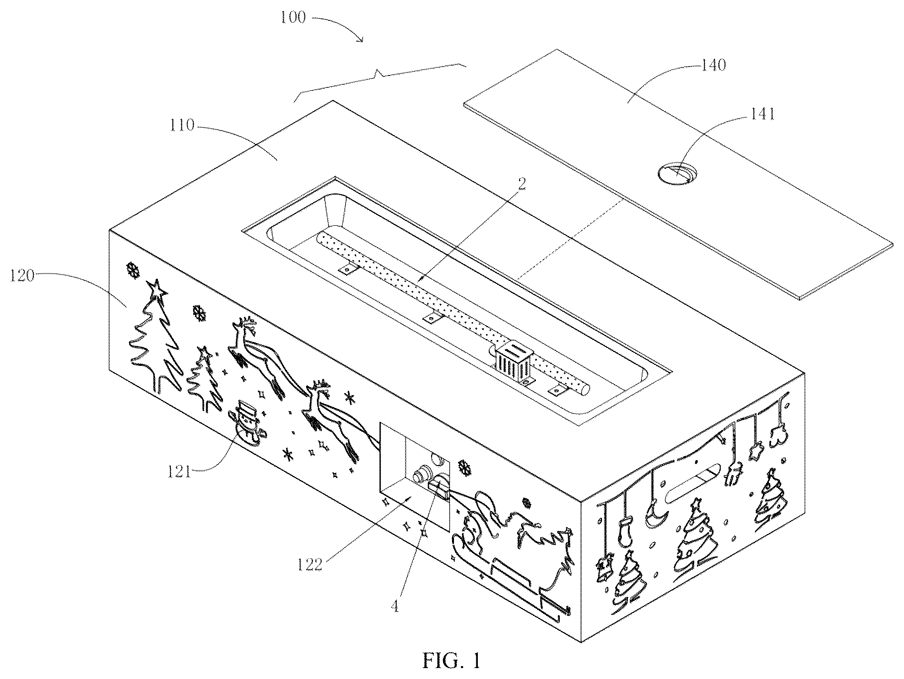 Patent US12320514 — Light-emitting stove device — Figure 1