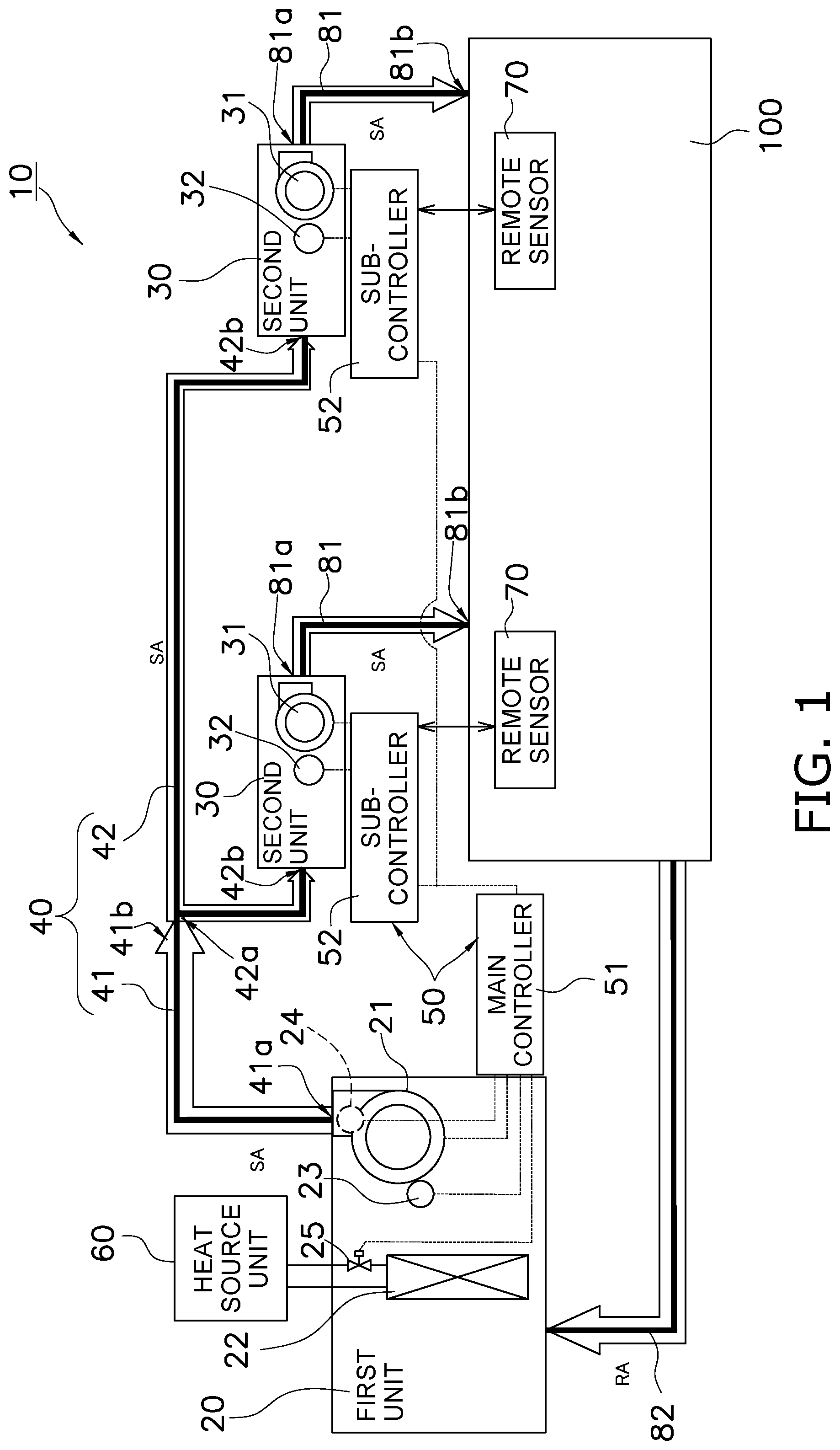 Patent US12320539 — Air supply system — Figure 1