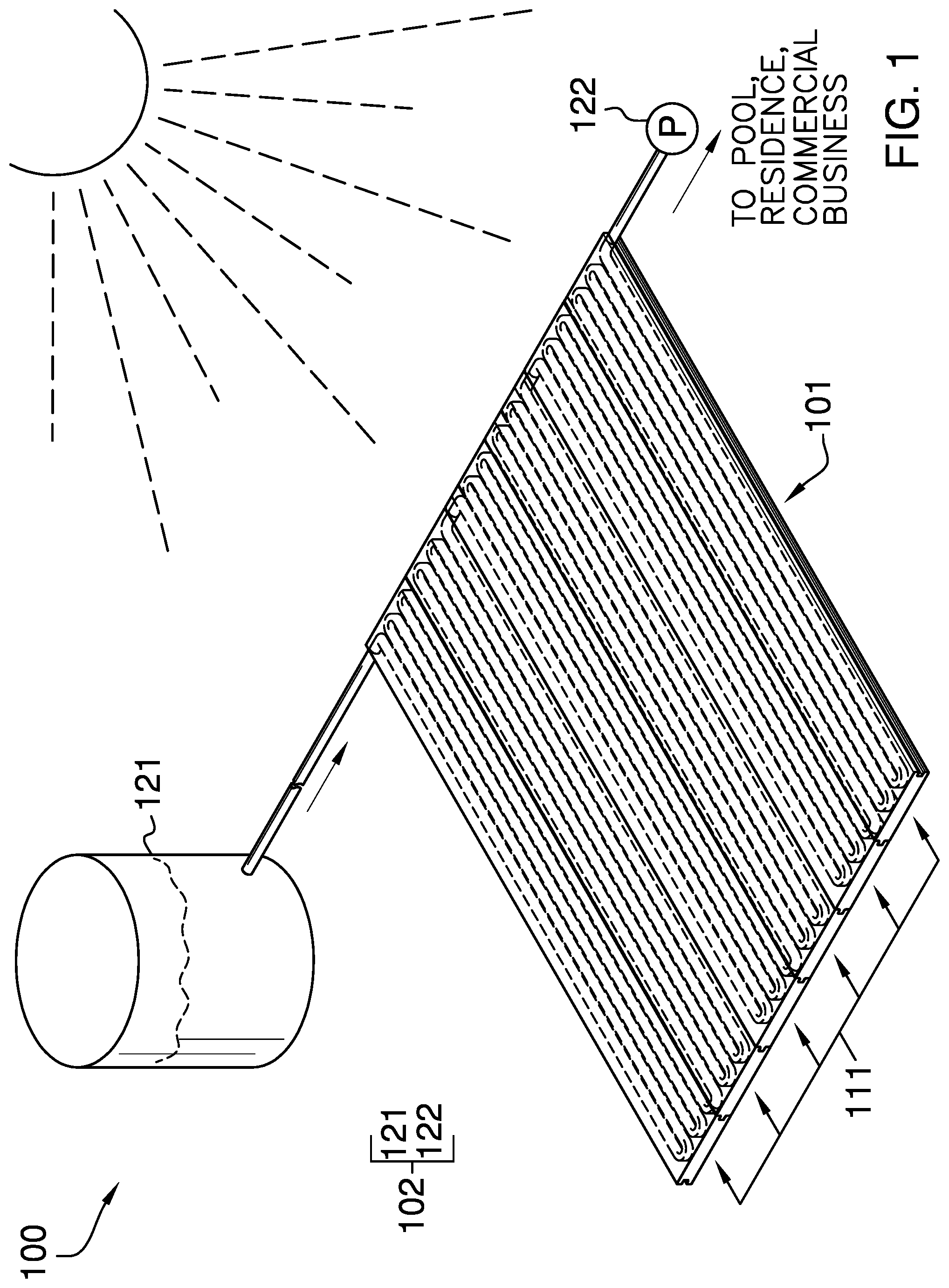 Patent US12320552 — Solar-heated decking boards — Figure 1