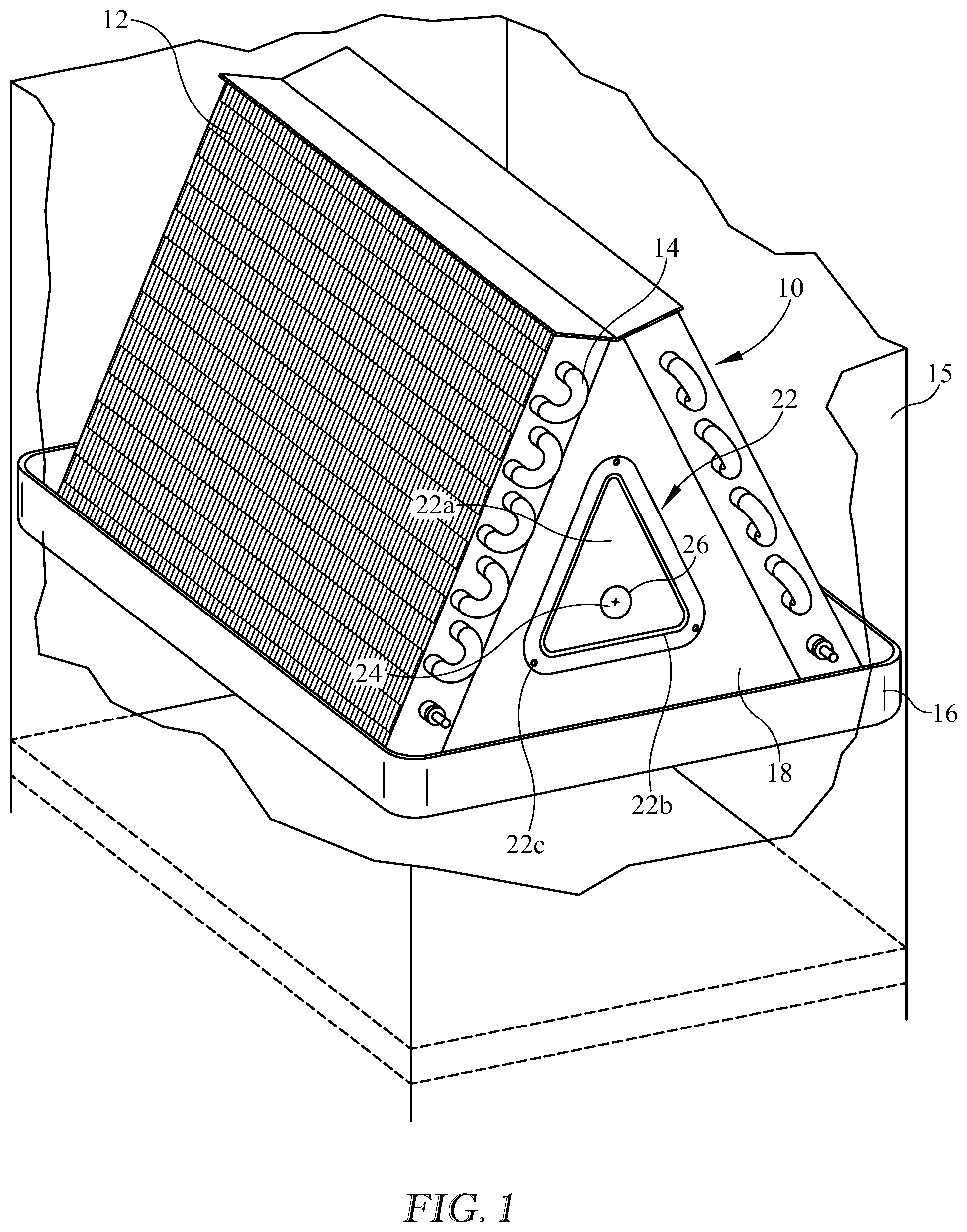Patent US12320559 — Interchangeable heat exchanger access panel with accessory mounting capability — Figure 1