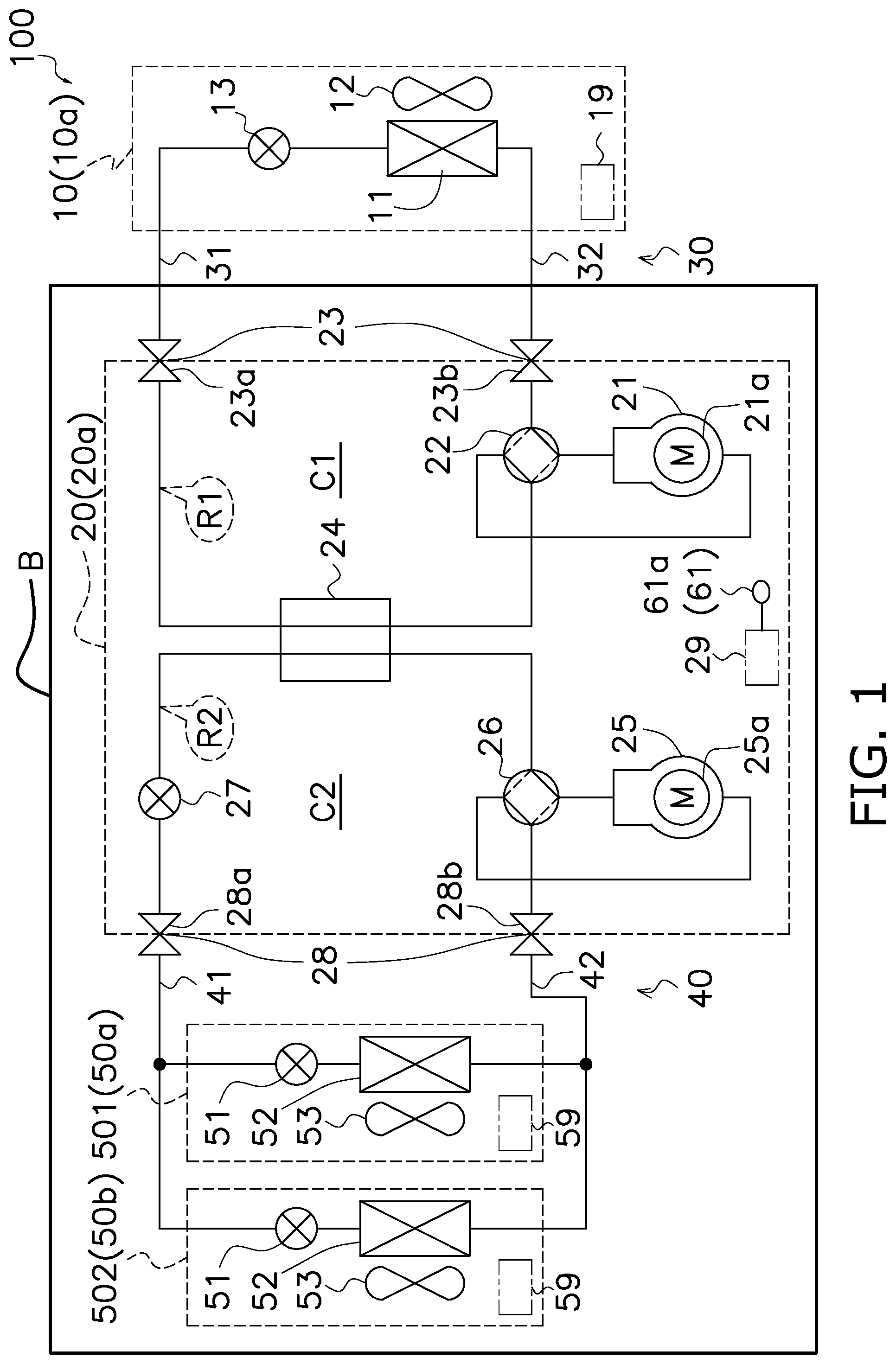 Patent US12320568 — Compressor unit and refrigeration apparatus — Figure 1