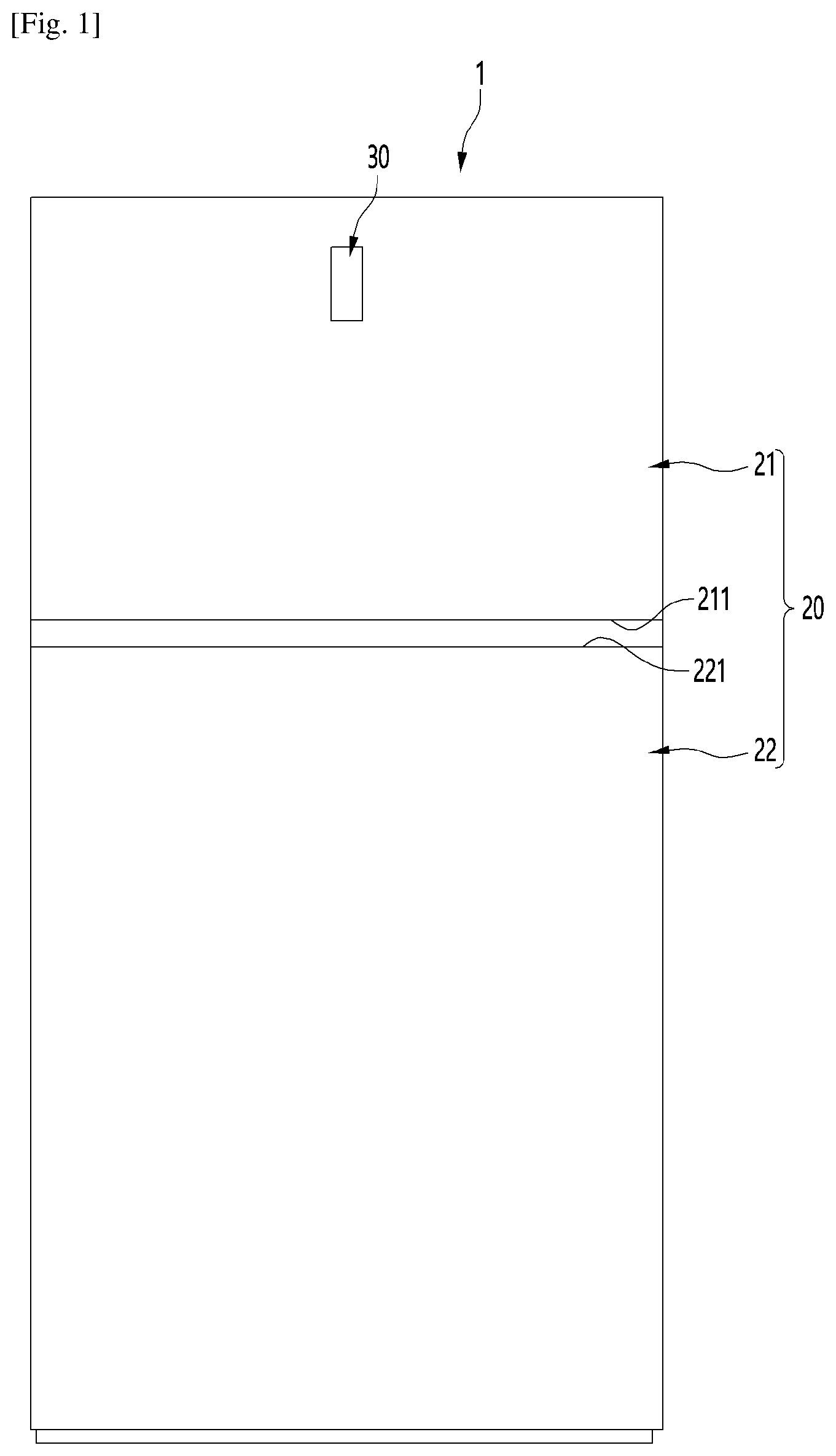 Patent US12320574 — Refrigerator — Figure 1