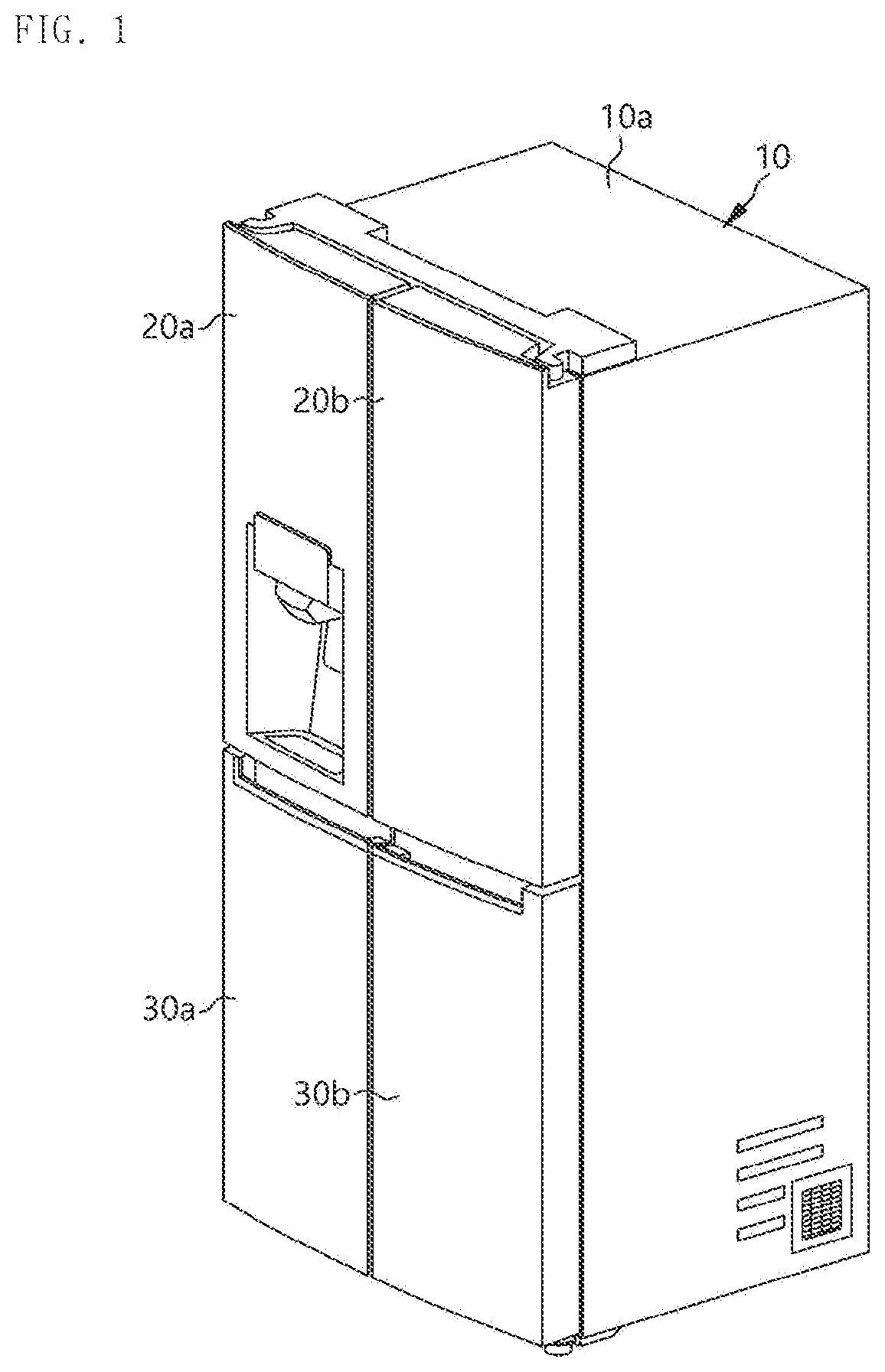 Patent US12320575 Figure 1 – Refrigerator