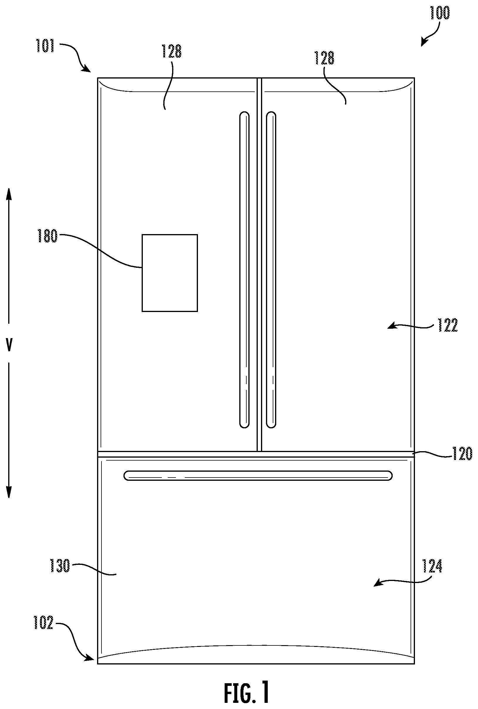 Patent US12320580 — Refrigerator appliance and methods of item location identification — Figure 1