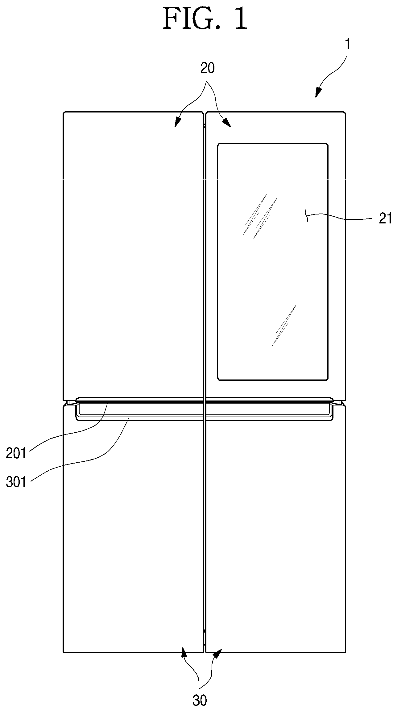 Patent US12320582 — Refrigerator — Figure 1