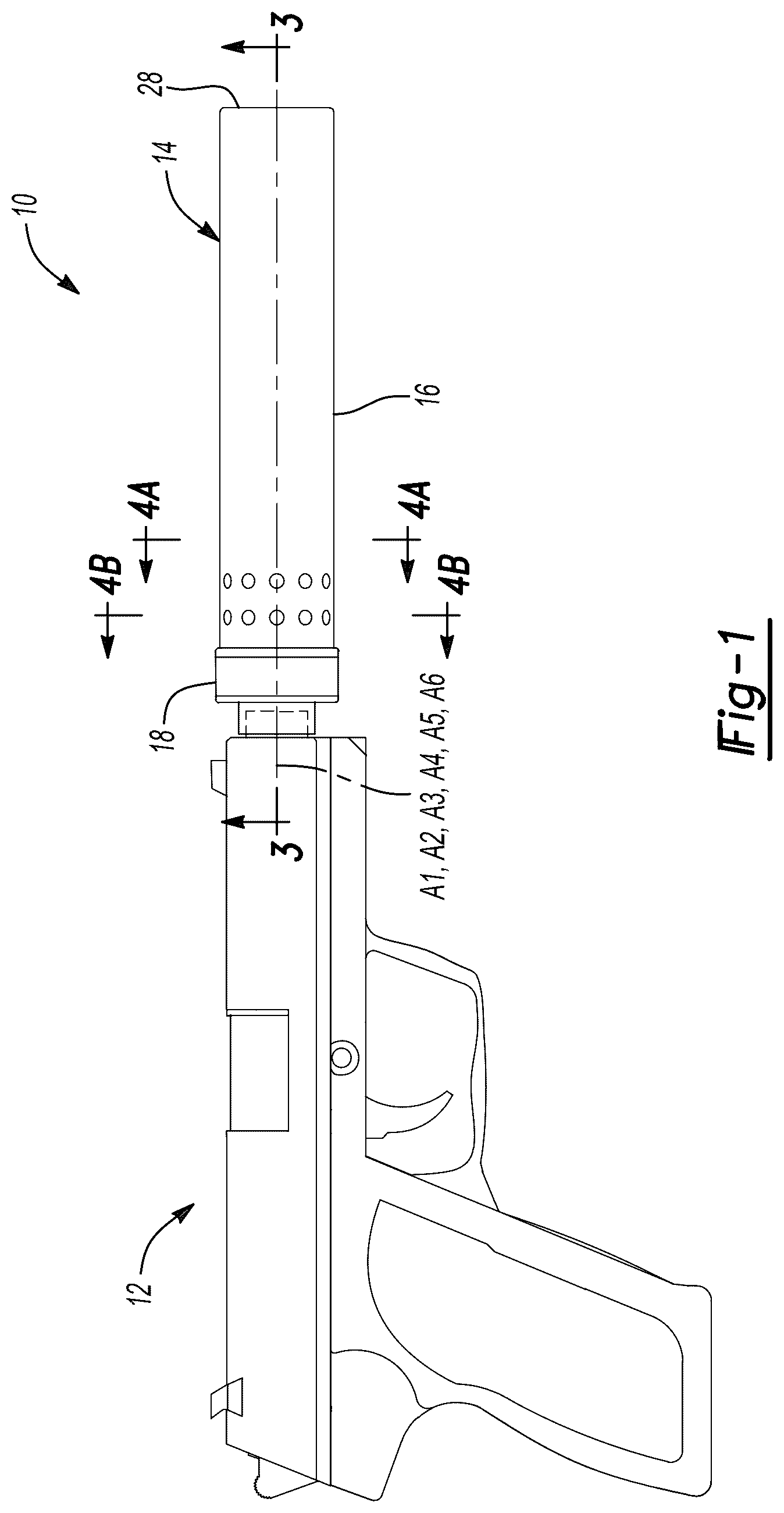 Patent US12320603 — Firearm sound suppressor — Figure 1