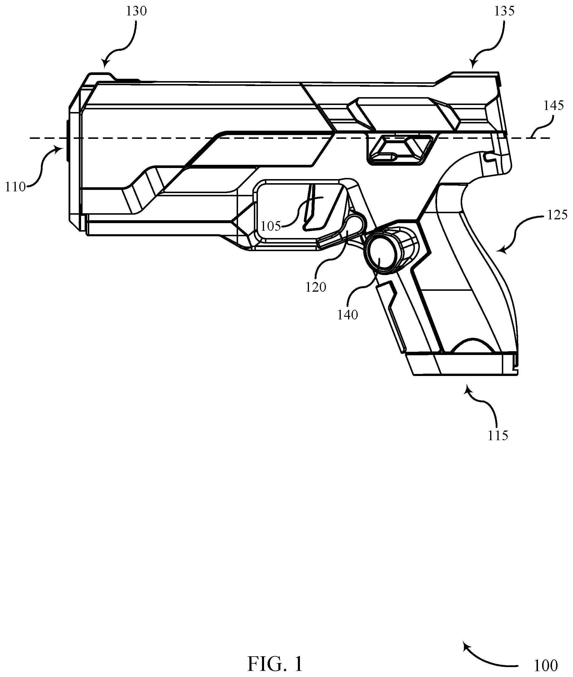 Patent US12320614 Figure 1 – Systems and techniques for determining whether a user is holding a gun