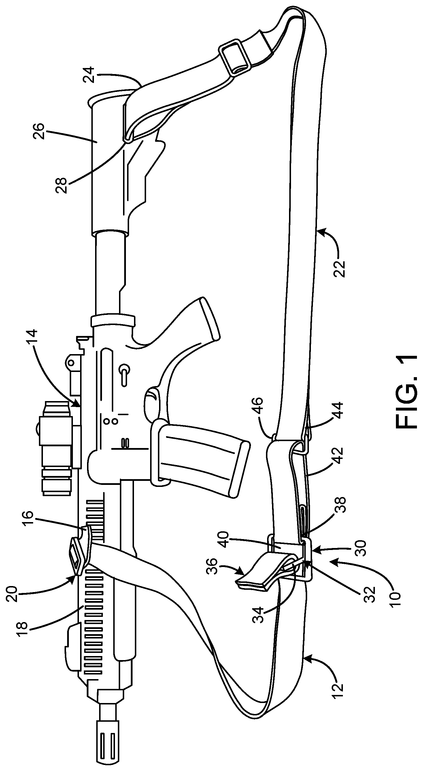 Patent US12320615 Figure 1 – Sling slider element