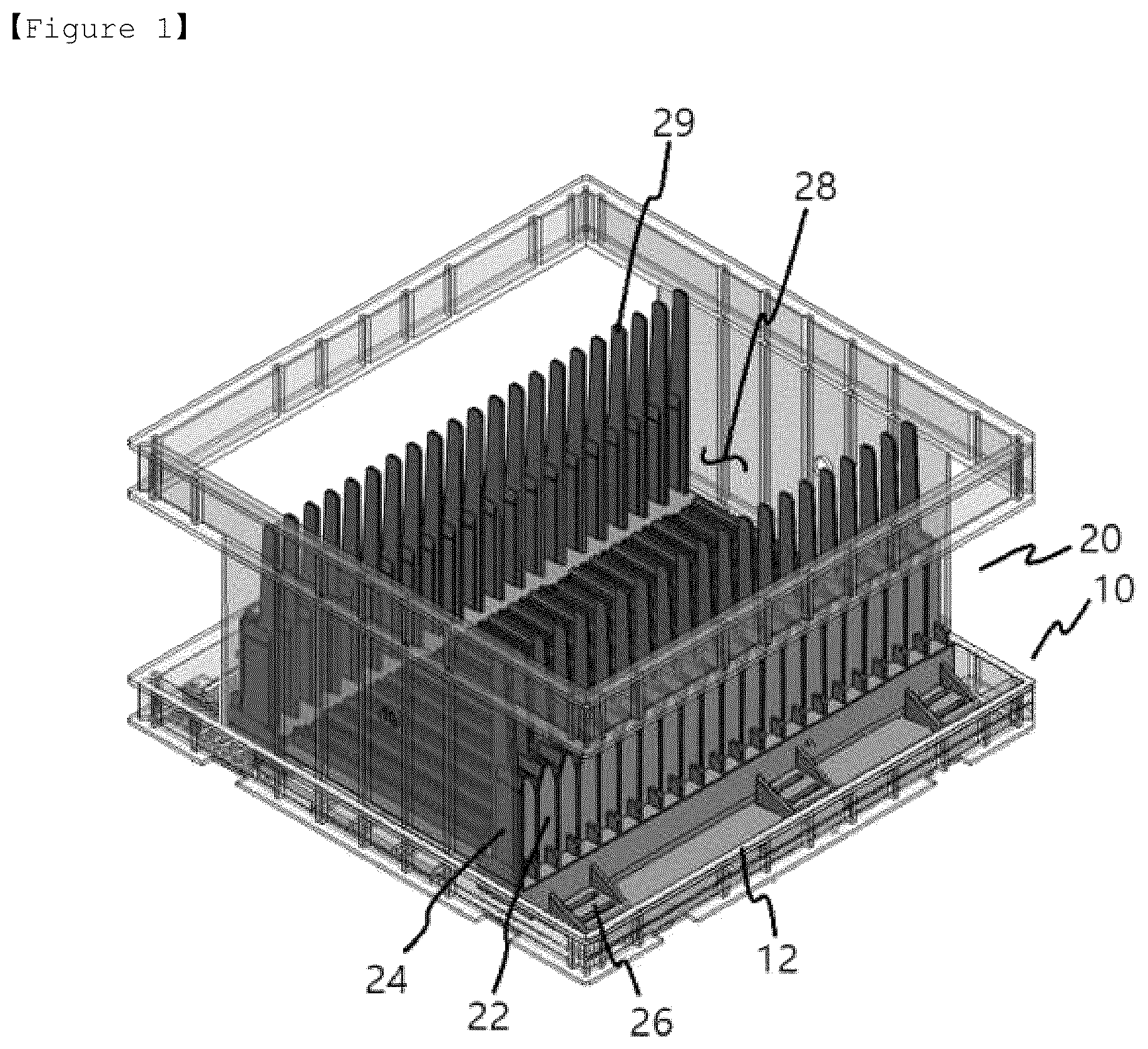 Patent US12320633 — Method for detecting misassembly or misalignment during operation of inner tray, and battery cell activation tray — Figure 1