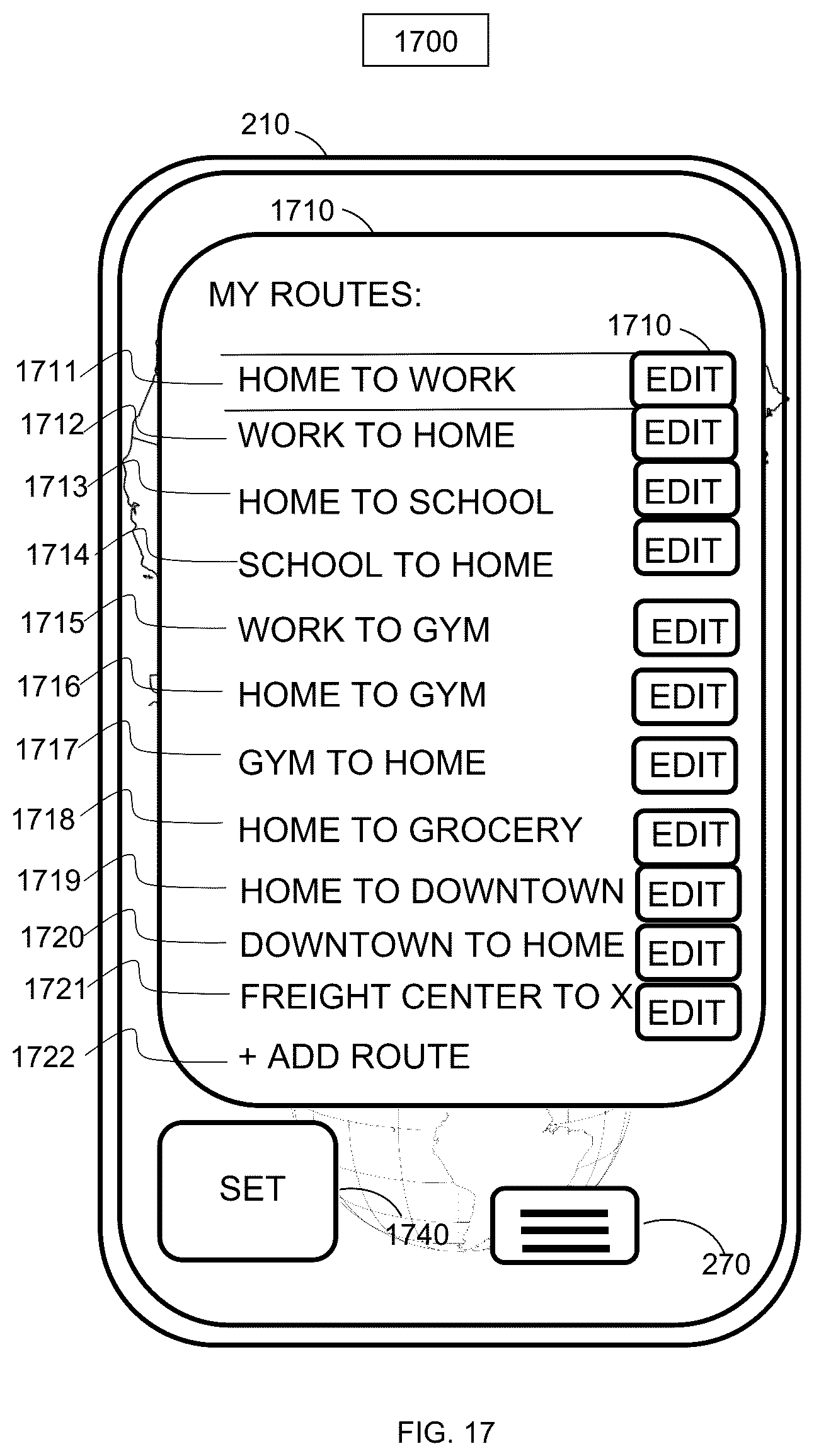 Patent US12320654 Figure 17 – Financial swap index method and system on transportation capacity units and trading derivative products based thereon