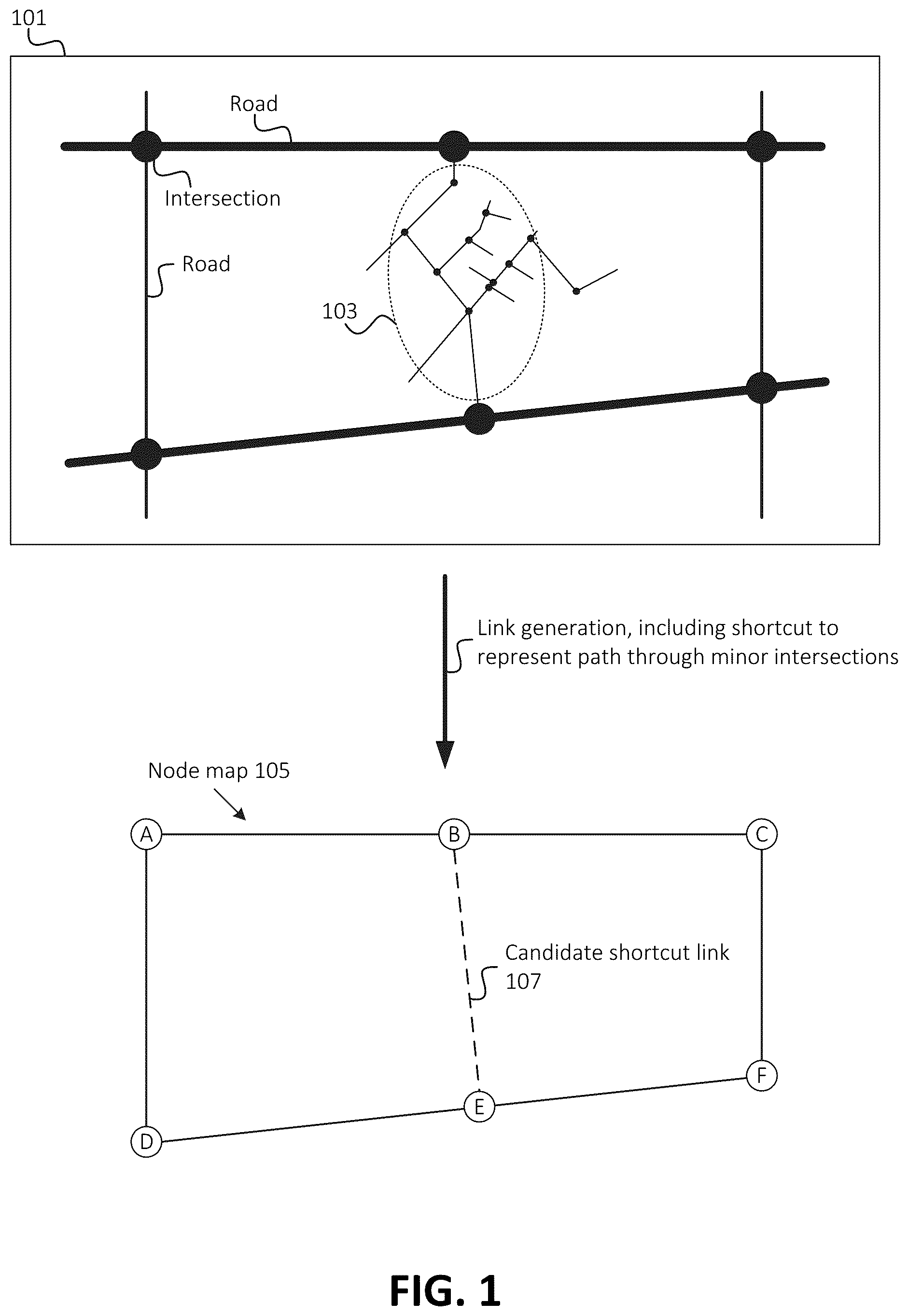Patent US12320656 — Conditional region-based costing in contraction hierarchies — Figure 1