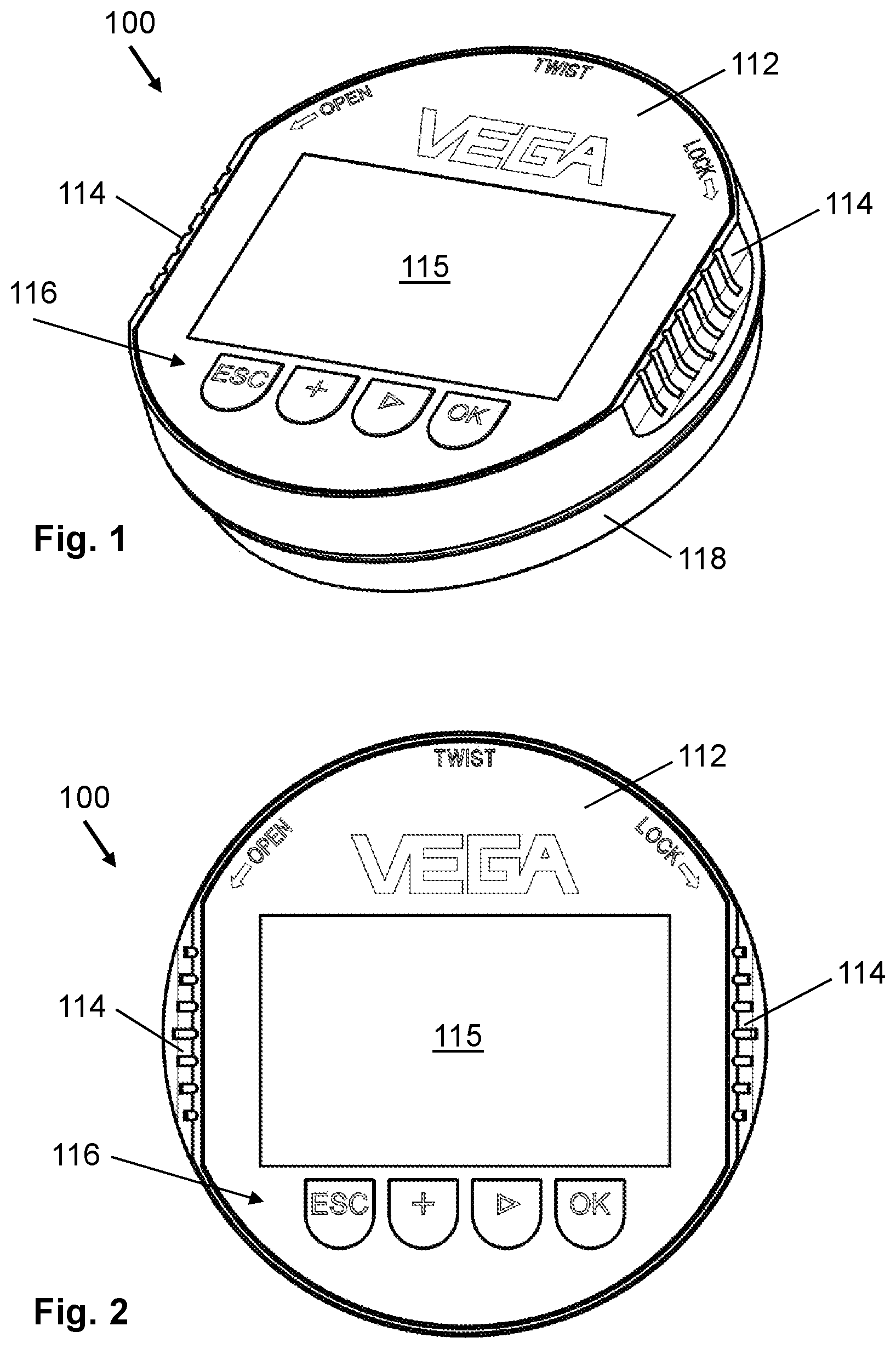 Patent US12320674 — Removable display and operating module for a field device — Figure 1