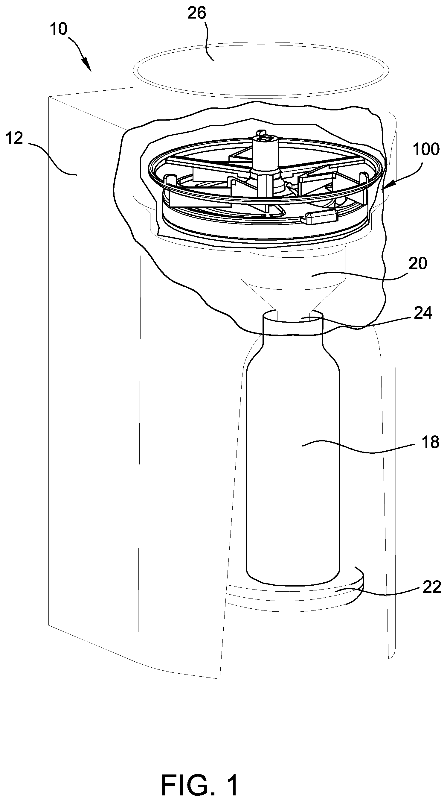 Patent US12320690 — Powder dispenser — Figure 1