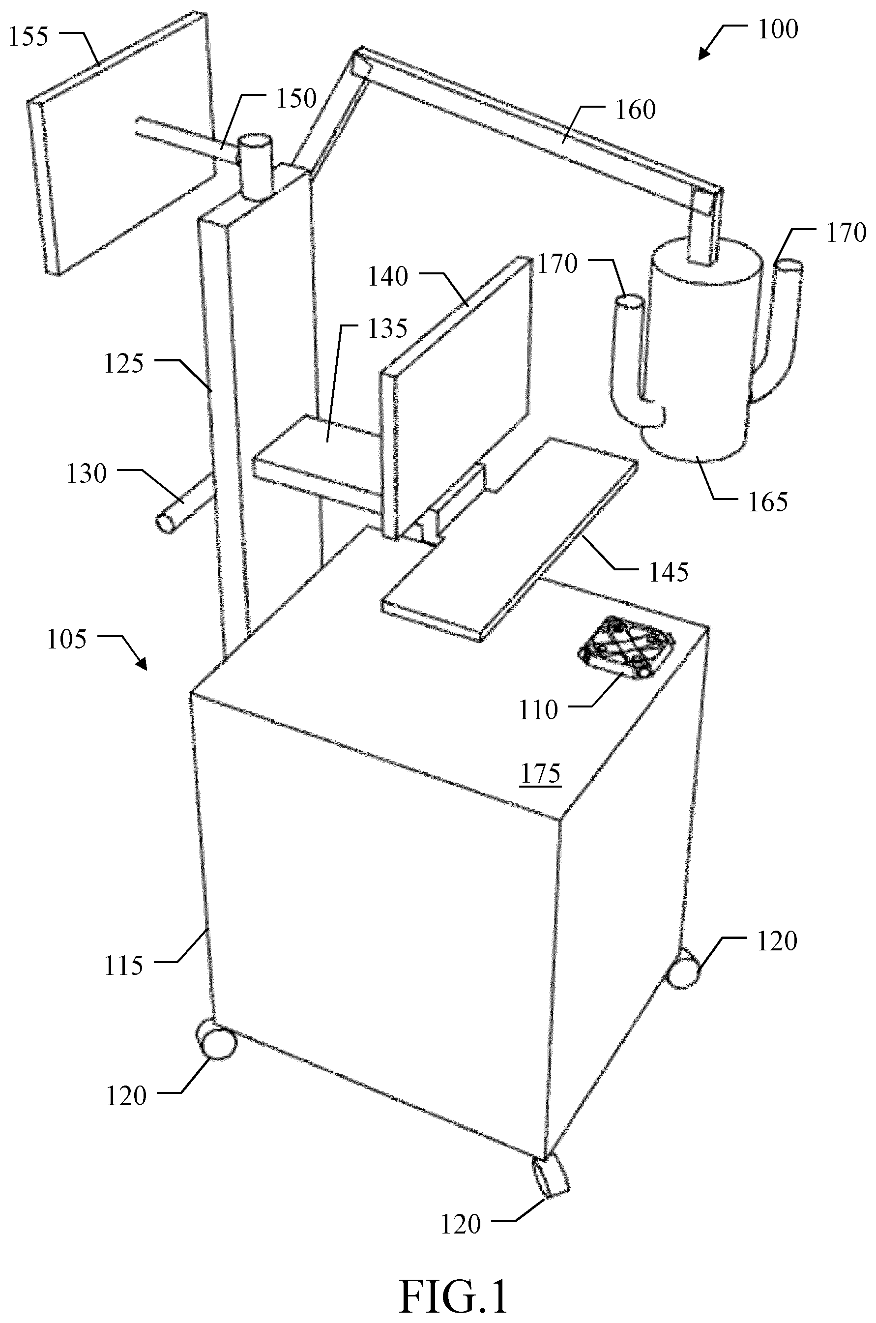 Patent US12320750 Figure 1 – Testing of a luminescence imaging apparatus with inclined containers of luminescence substance