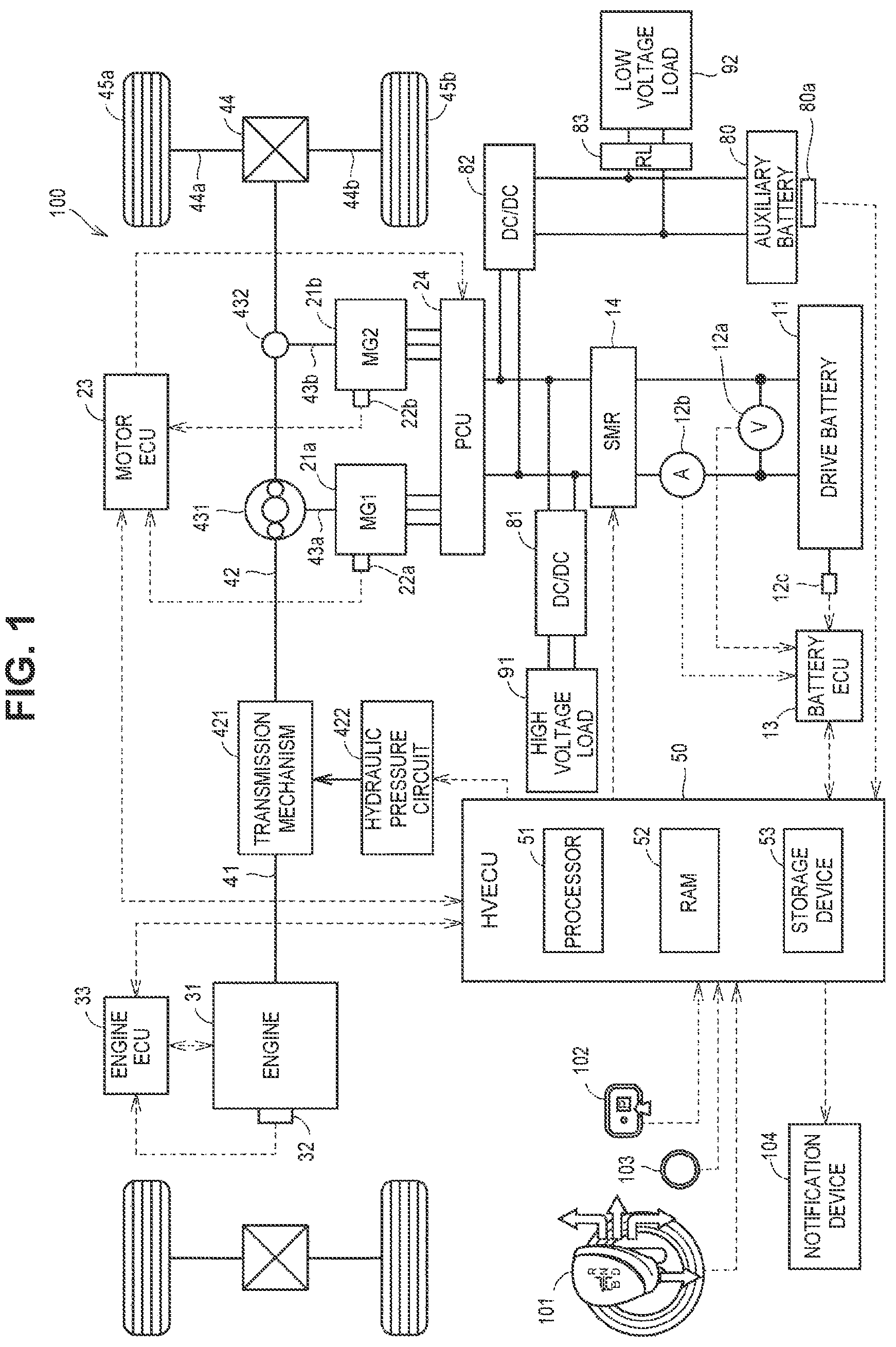 Patent US12320860 — Deterioration diagnosis apparatus of assembled battery and deterioration diagnosis method of assembled battery — Figure 1