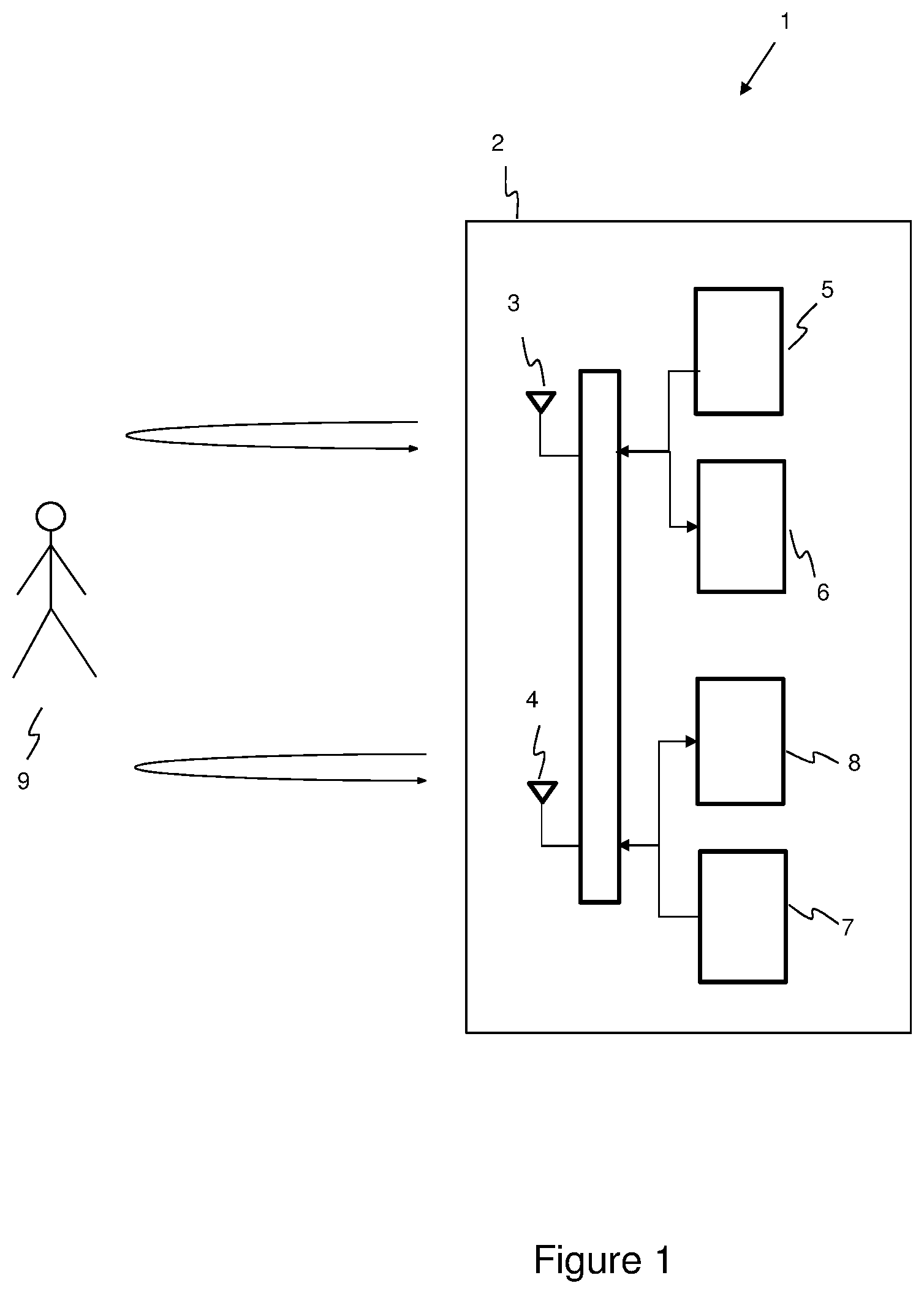 Patent US12320890 Figure 1 – Wireless sensing method