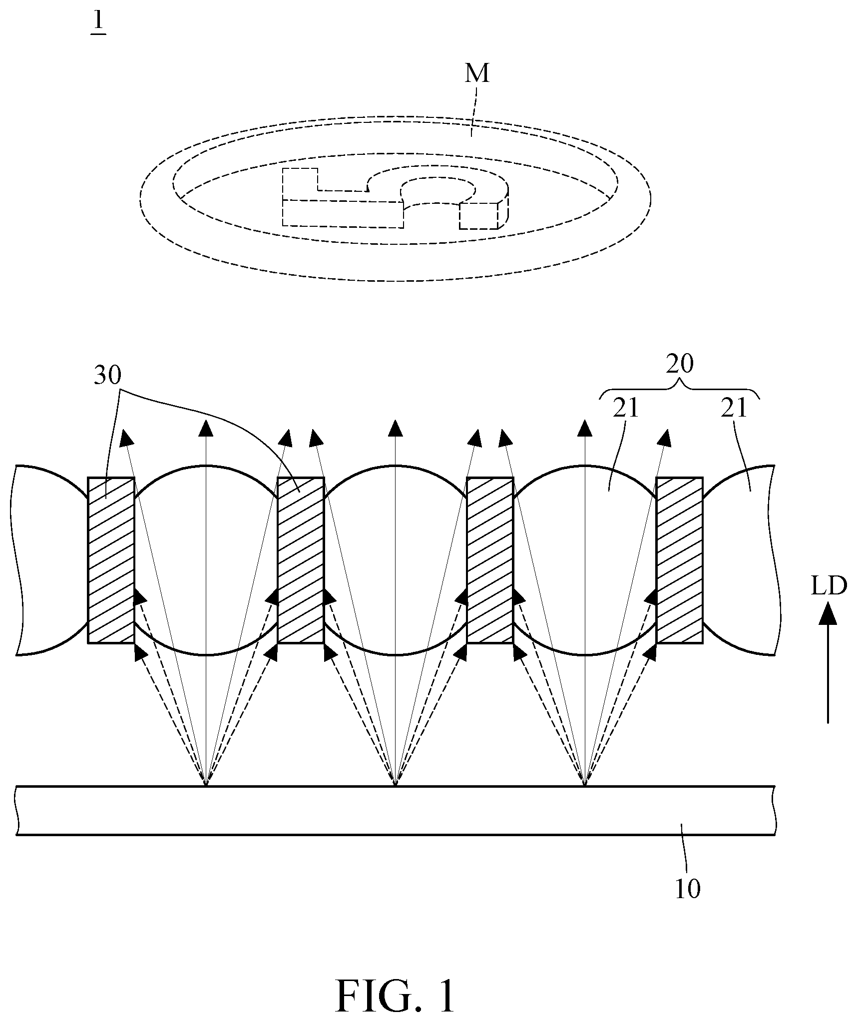Patent US12320992 — Floating image display device — Figure 1