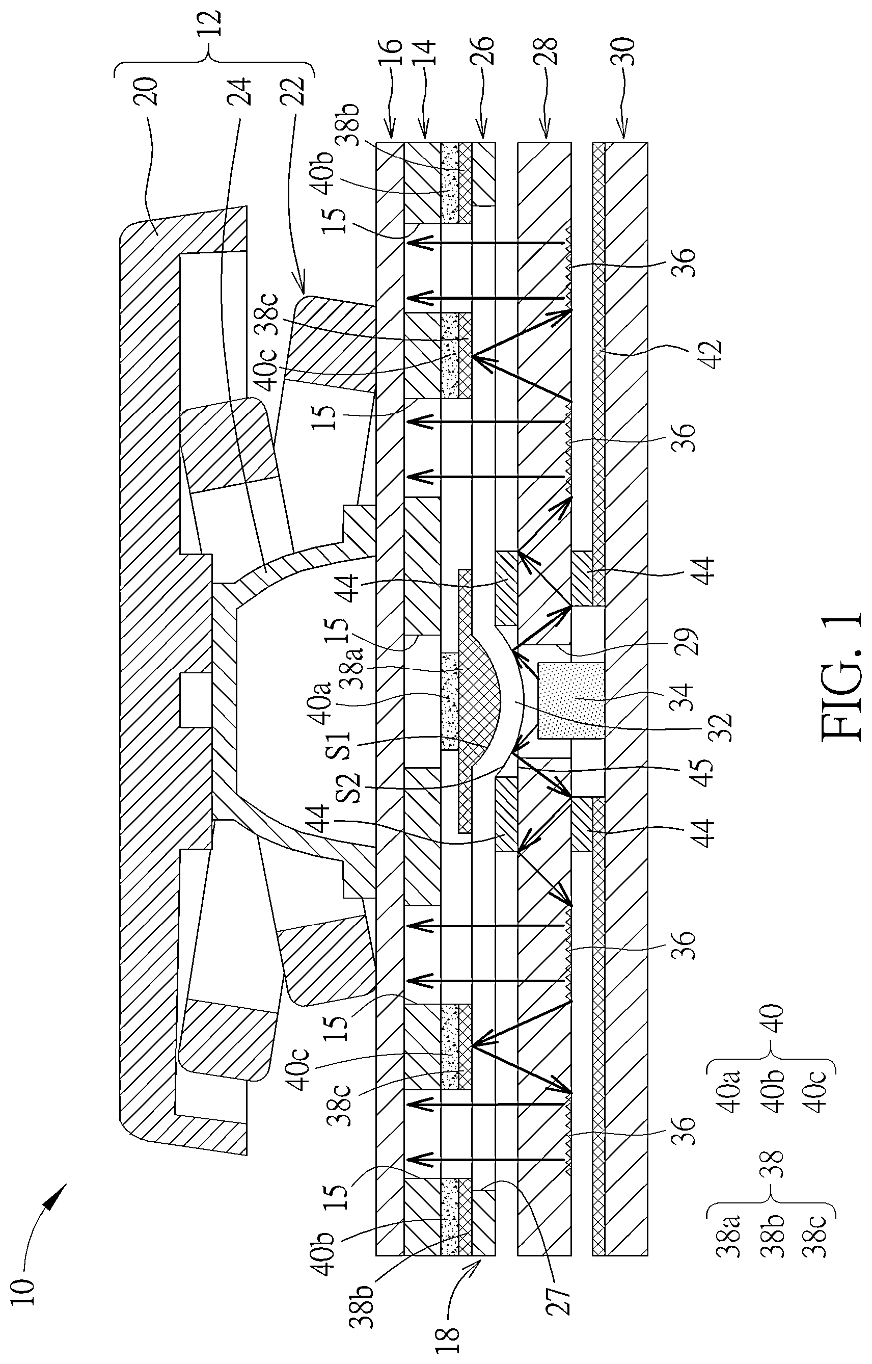 Patent US12321004 — Backlight keyswitch and backlight module thereof — Figure 1