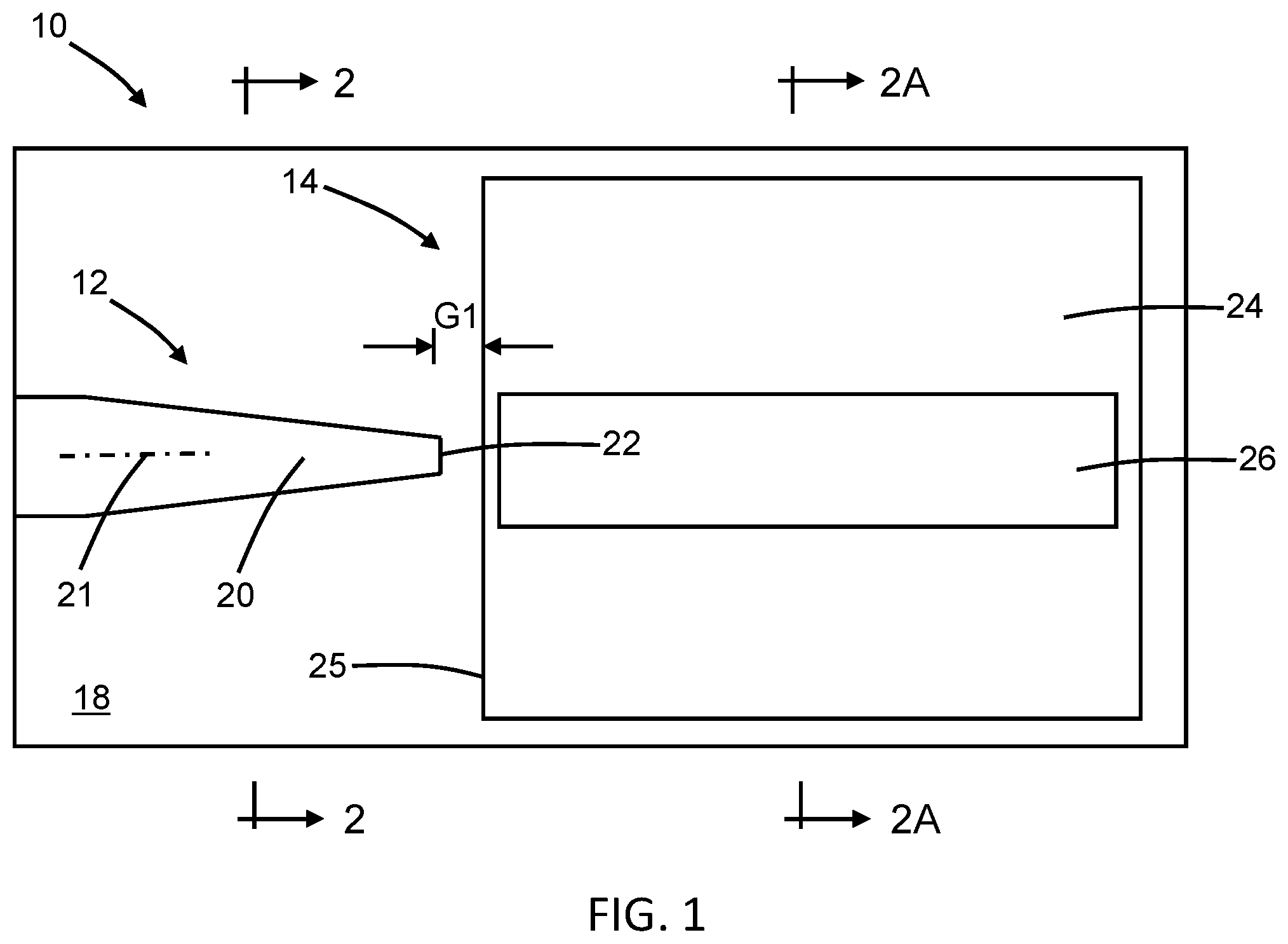 Patent US12321010 — Photodetectors with a tapered interface — Figure 1