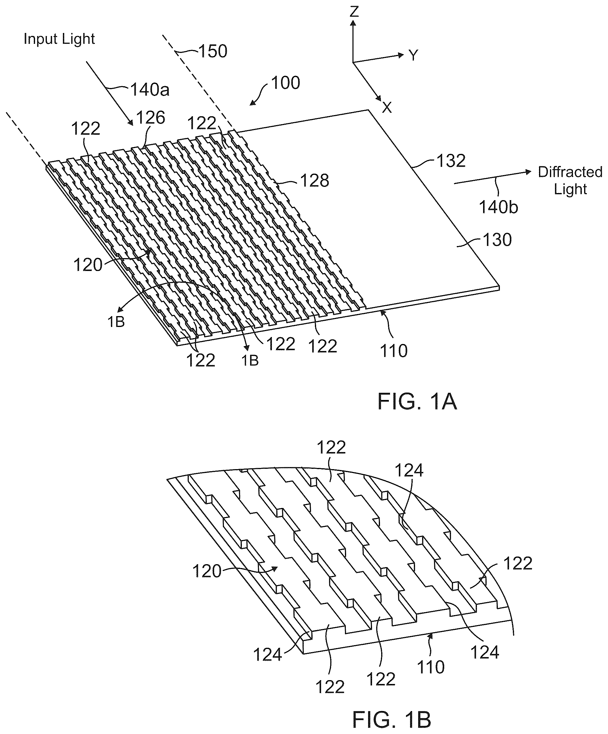 Patent US12321011 — Turning grating device for emission of arbitrary optical beam profiles from waveguides into two-dimensional space — Figure 1