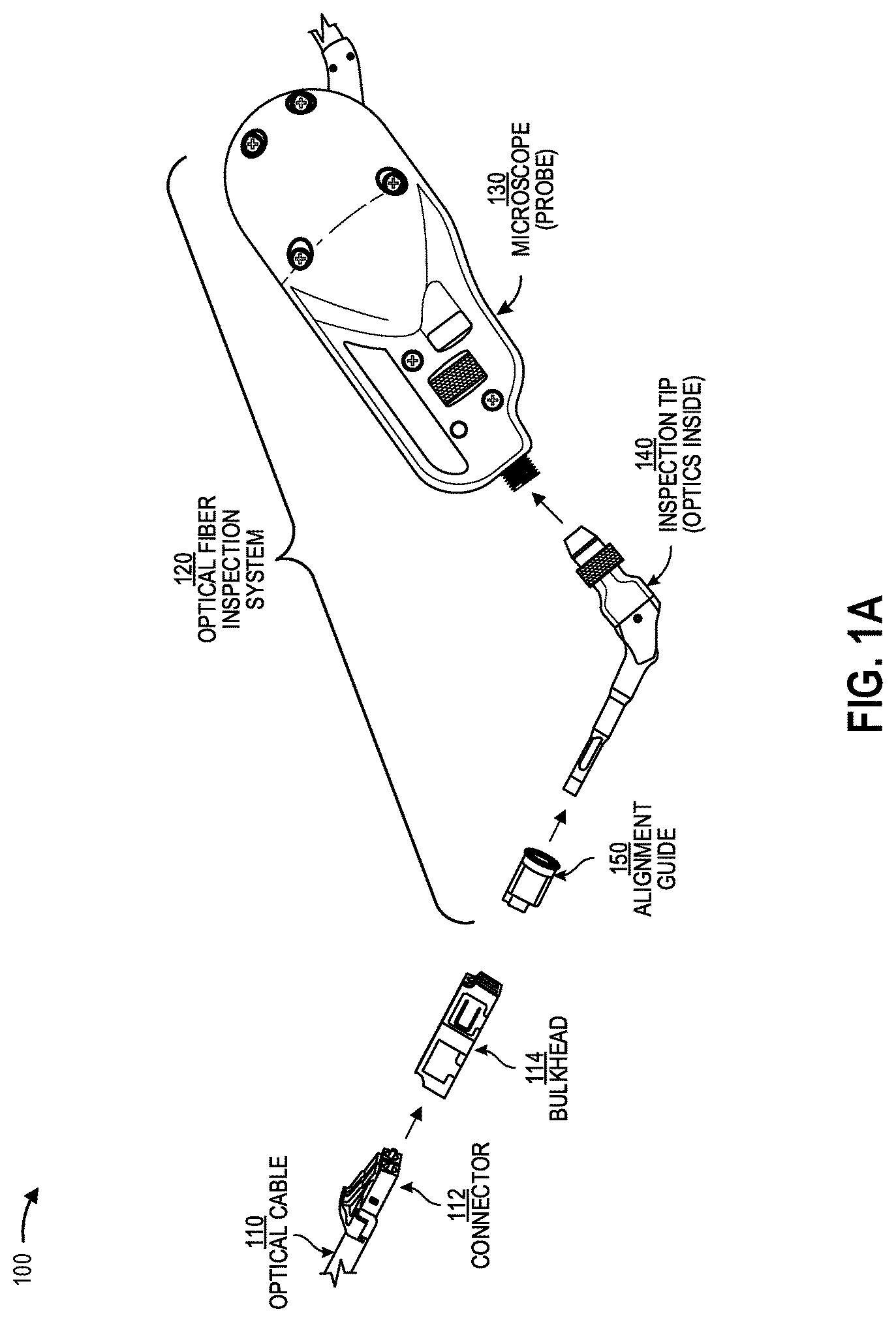 Patent US12321016 — Alignment guide for inspecting a fiber optic end face — Figure 1
