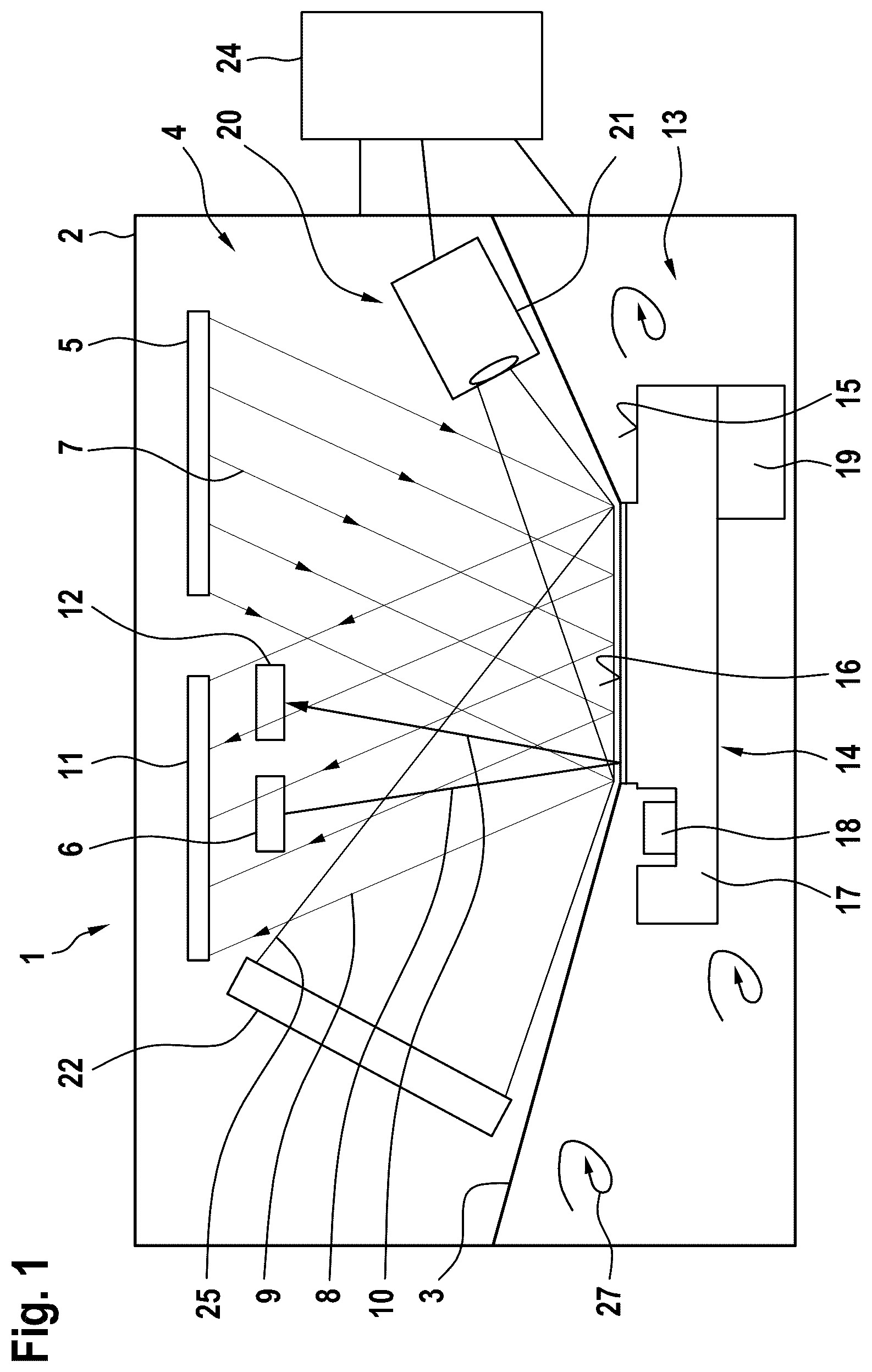 Patent US12321106 — Device for detecting a temperature, installation for producing an optical element and method for producing an optical element — Figure 1
