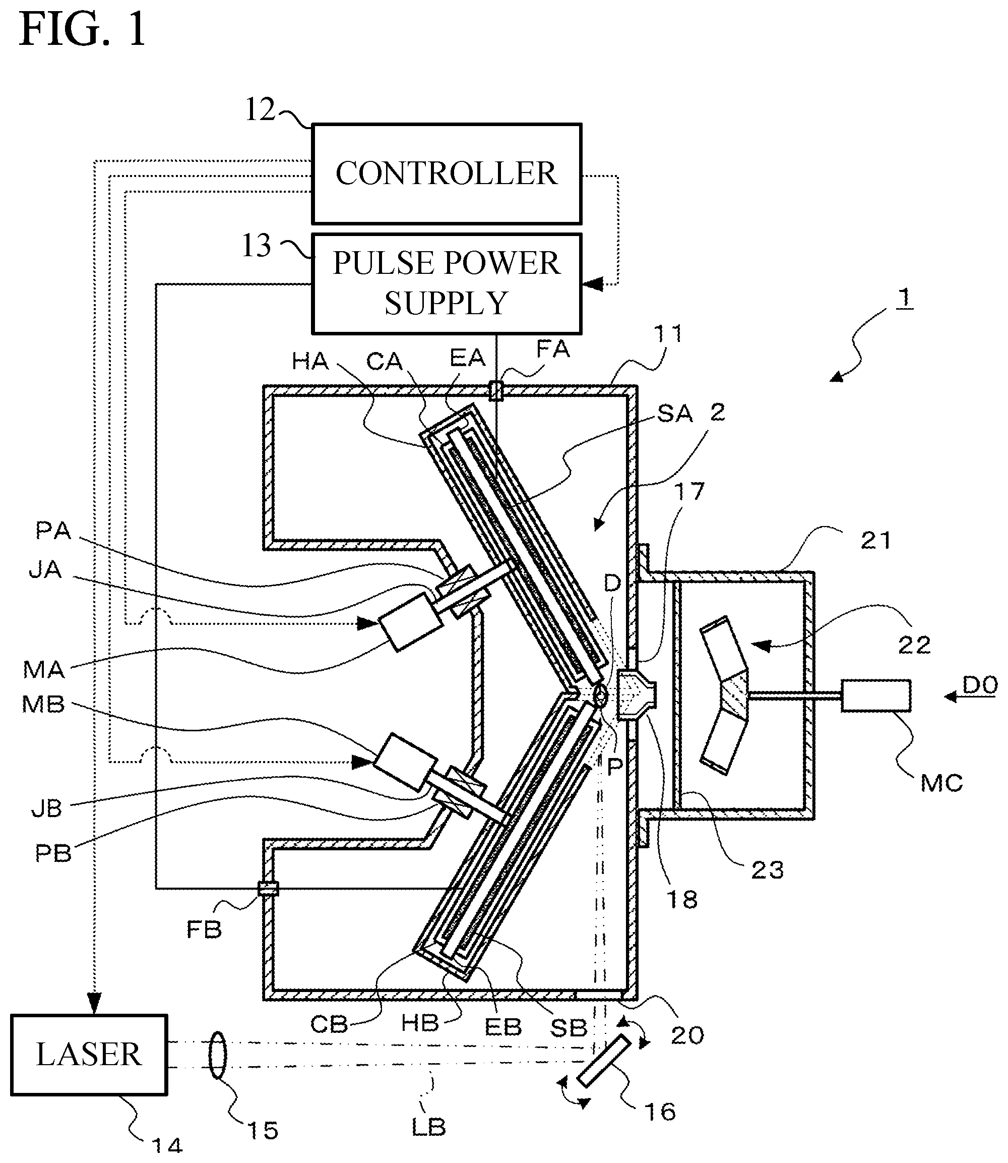 Patent US12321107 — Extreme ultraviolet light source device and protection method for receiving plate member — Figure 1