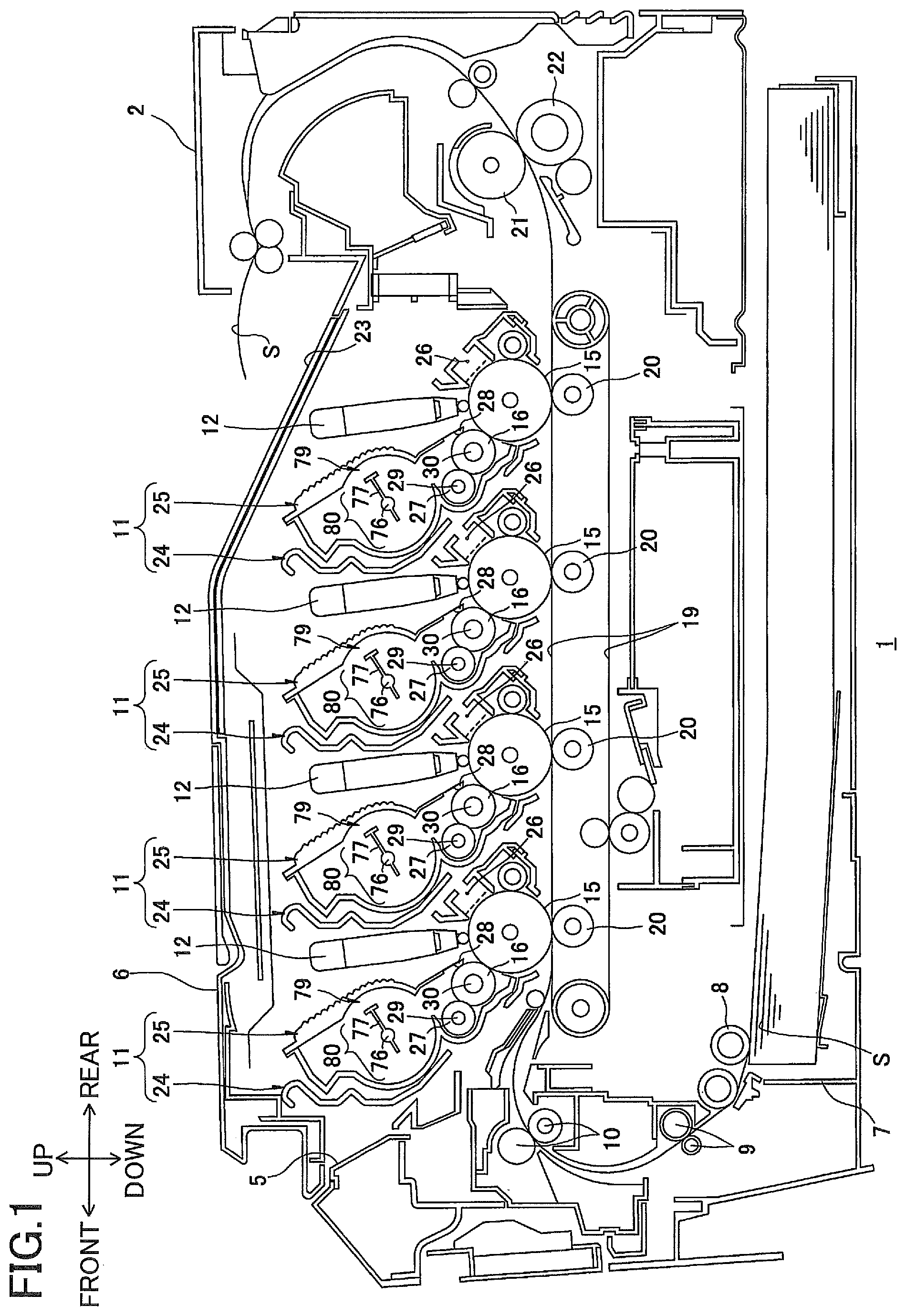 Patent US12321110 Figure 1 – Developing cartridge having coupling and developing roller