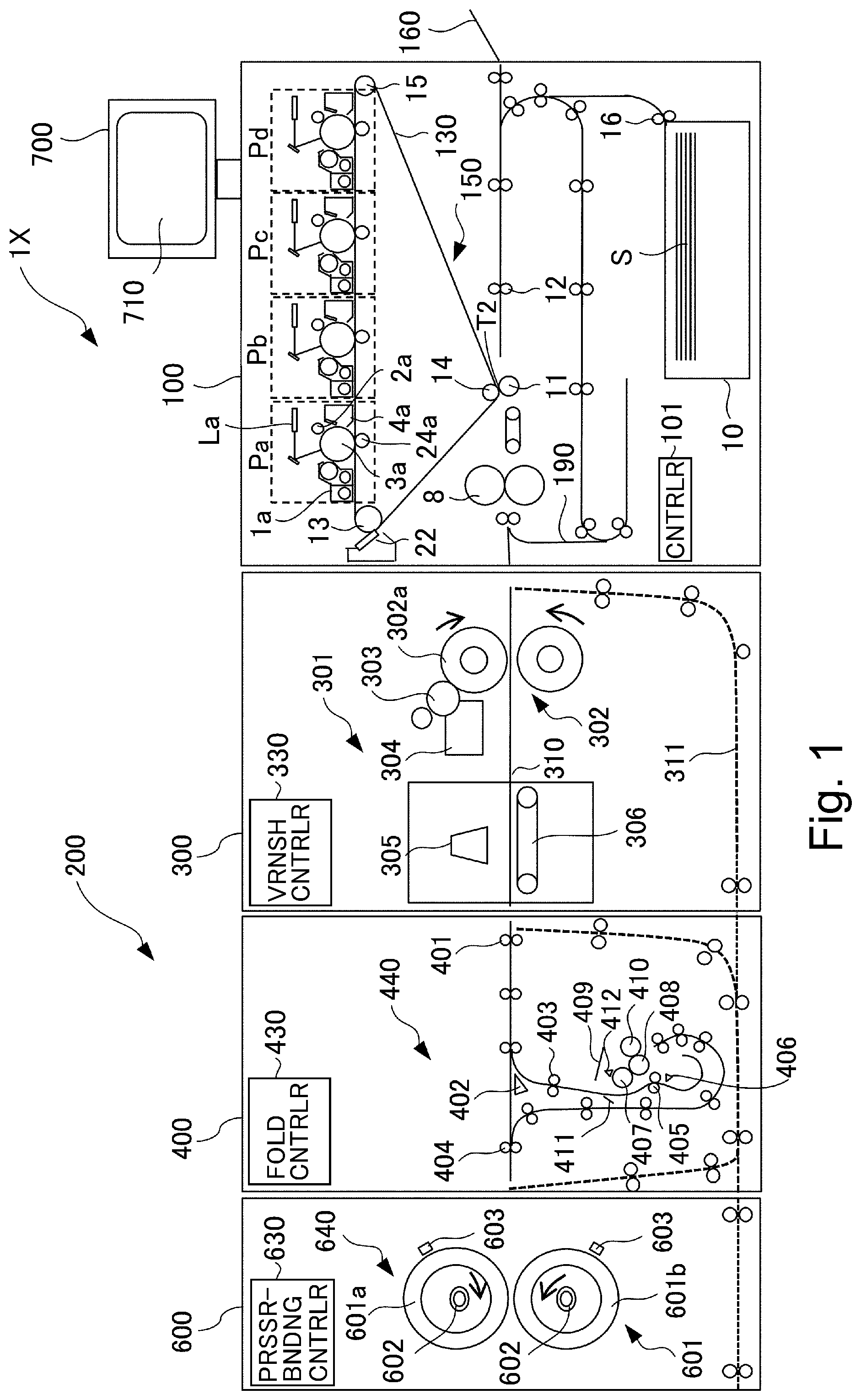 Patent US12321121 — Image forming system with pressure-bonding of folded recording material — Figure 1