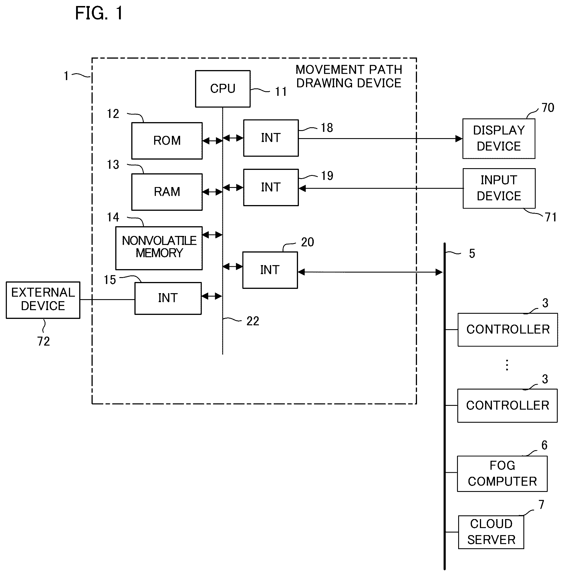 Patent US12321148 — Movement path drawing device — Figure 1