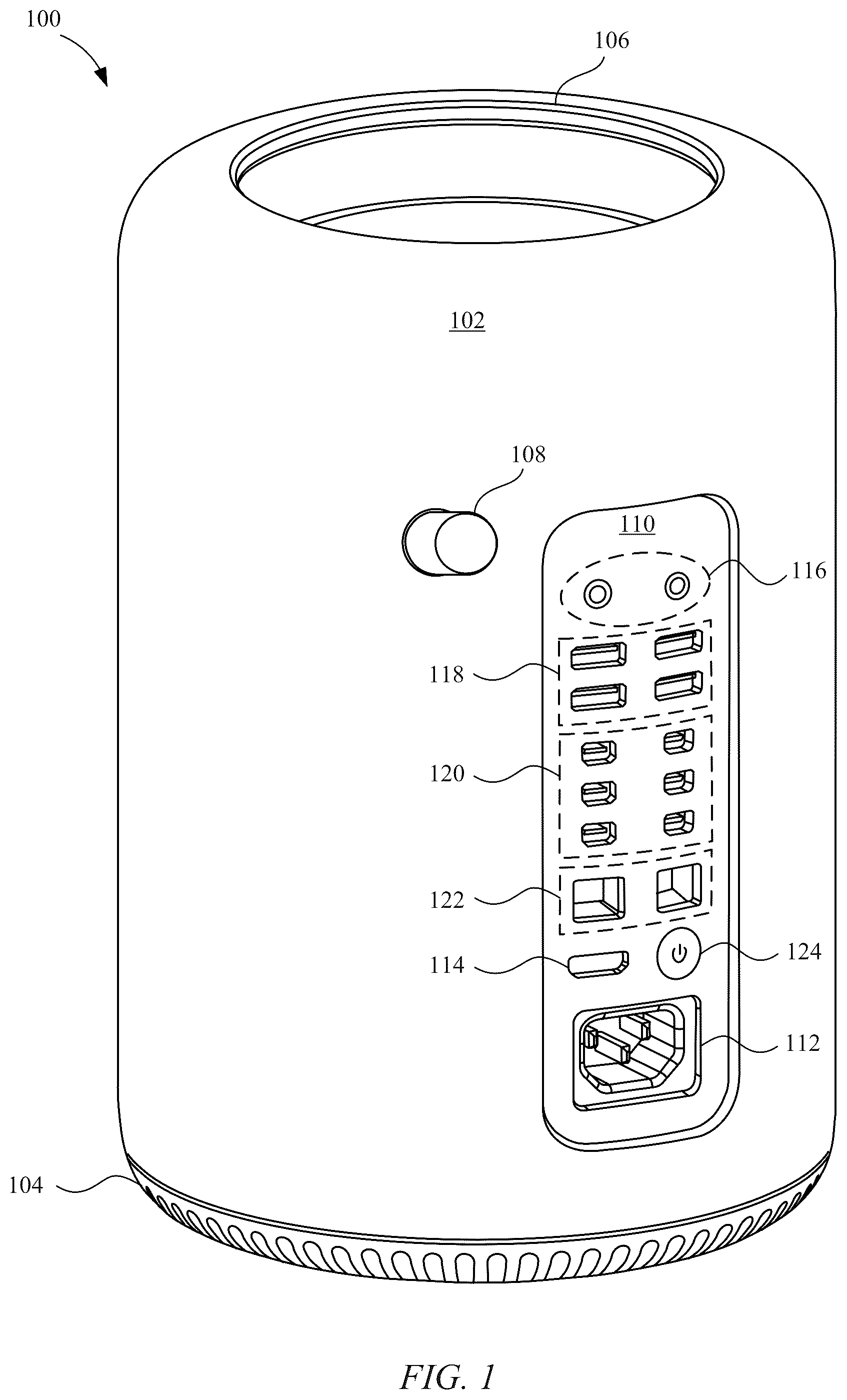 Patent US12321205 — Desktop electronic device — Figure 1