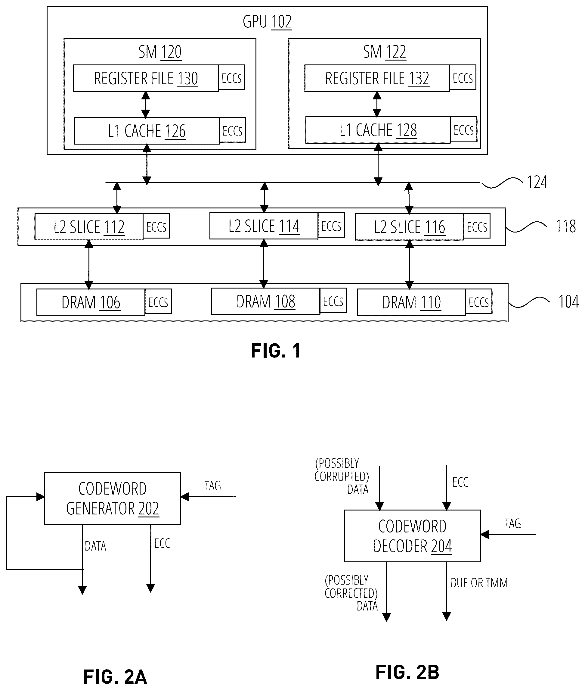 Patent US12321230 — Alias-free tagged error correcting codes for machine memory operations — Figure 1