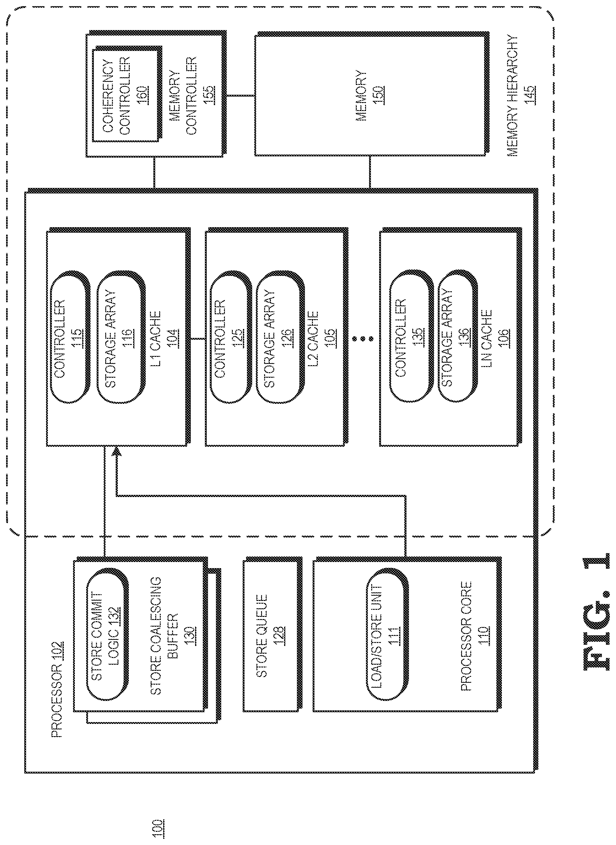 Patent US12321272 — Pseudo out-of-order store commit — Figure 1