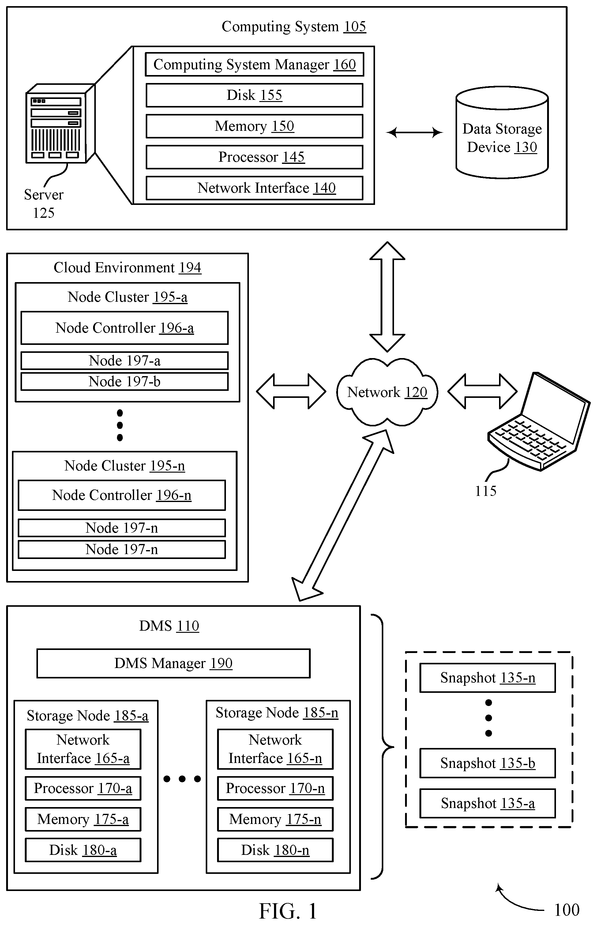 Patent US12321328 — Autonomous table partition management — Figure 1