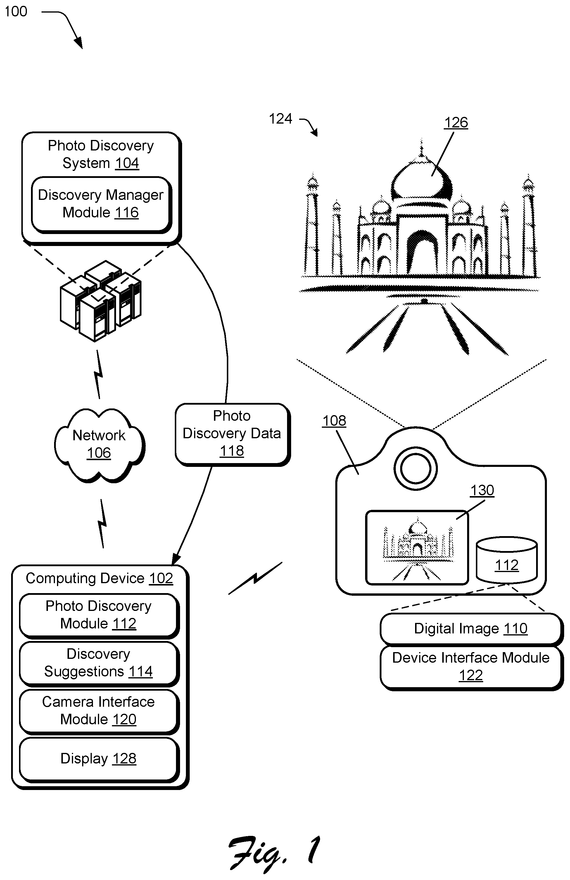 Patent US12321406 — Generating location based photo discovery suggestions — Figure 1