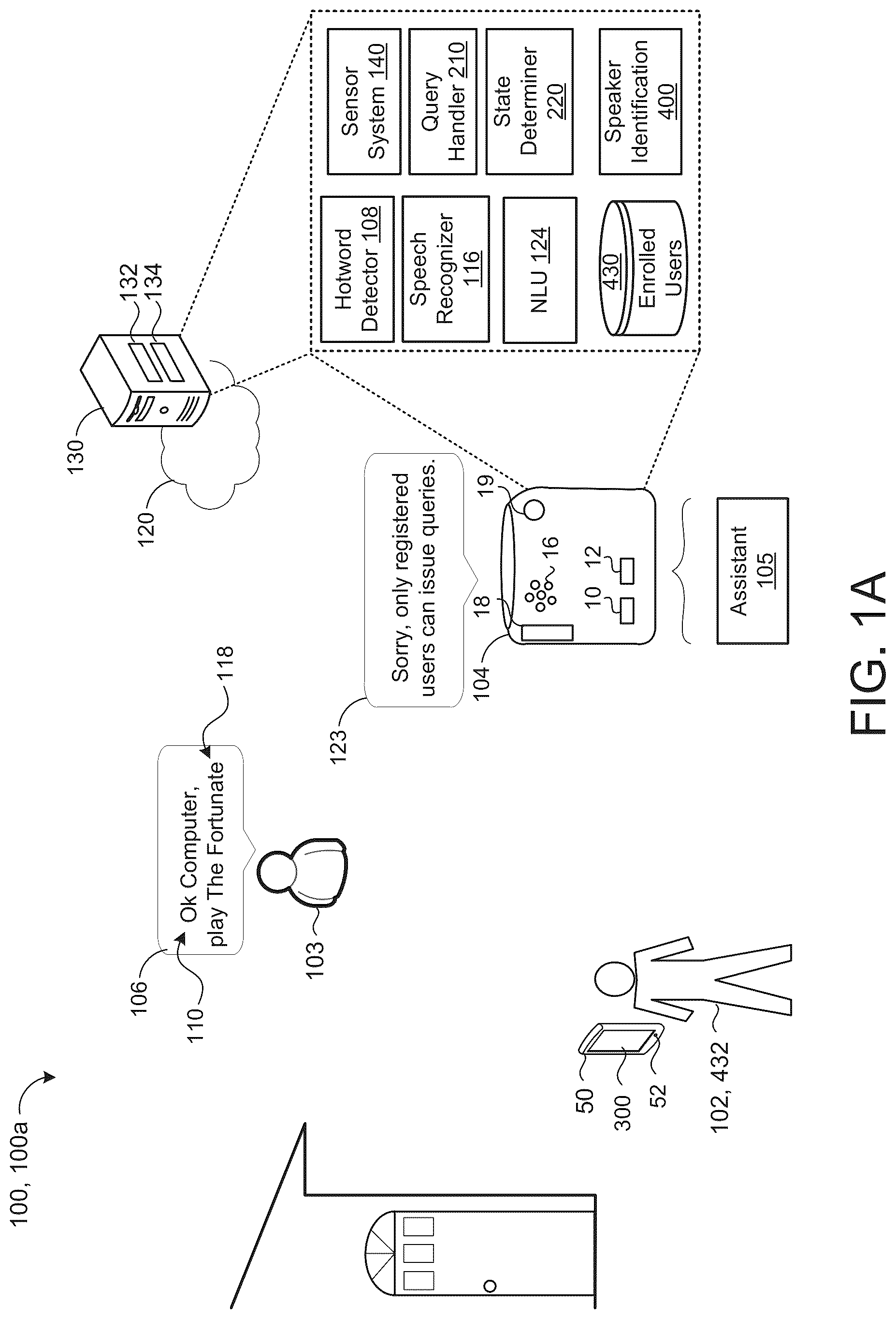 Patent US12321433 Figure 1 – Adaptive guest mode for portable speakers