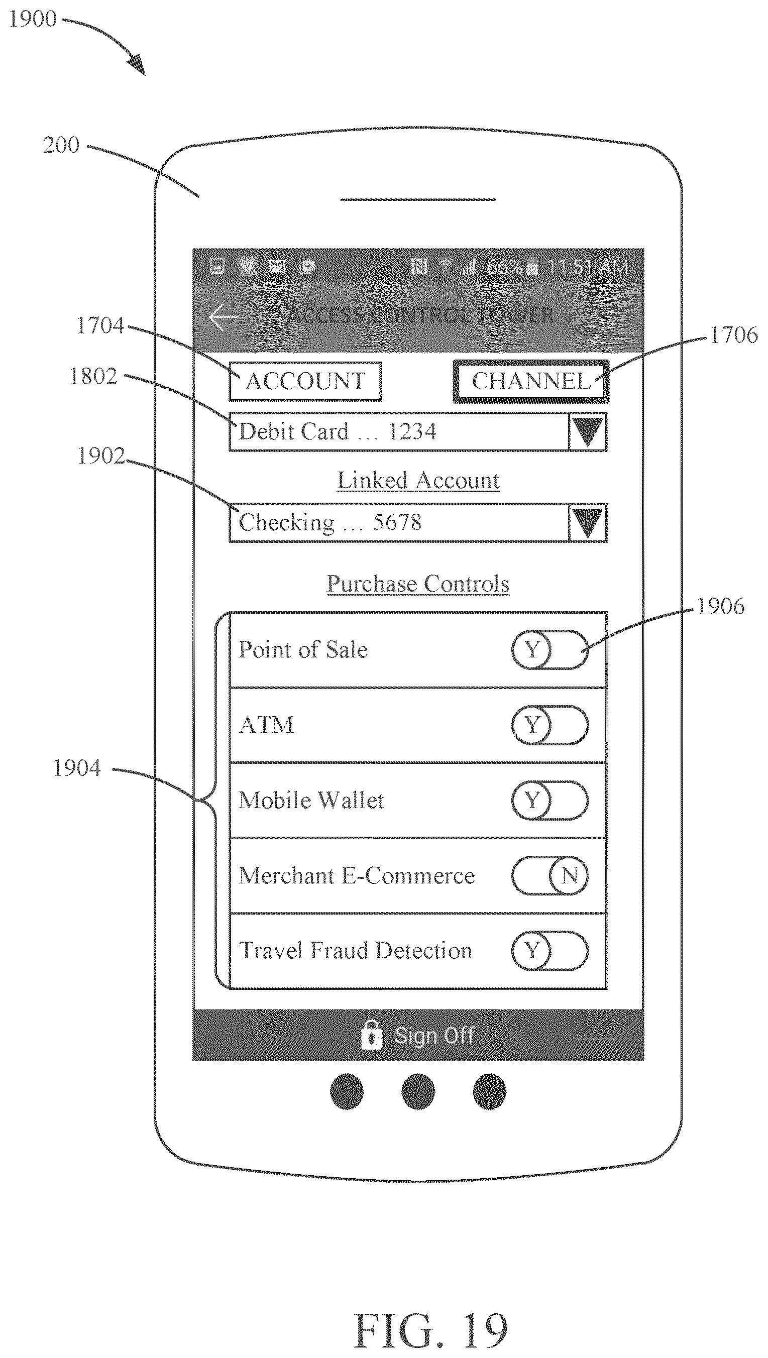 Patent US12321490 Figure 19 – Scrubbing account data accessed via links to applications or devices