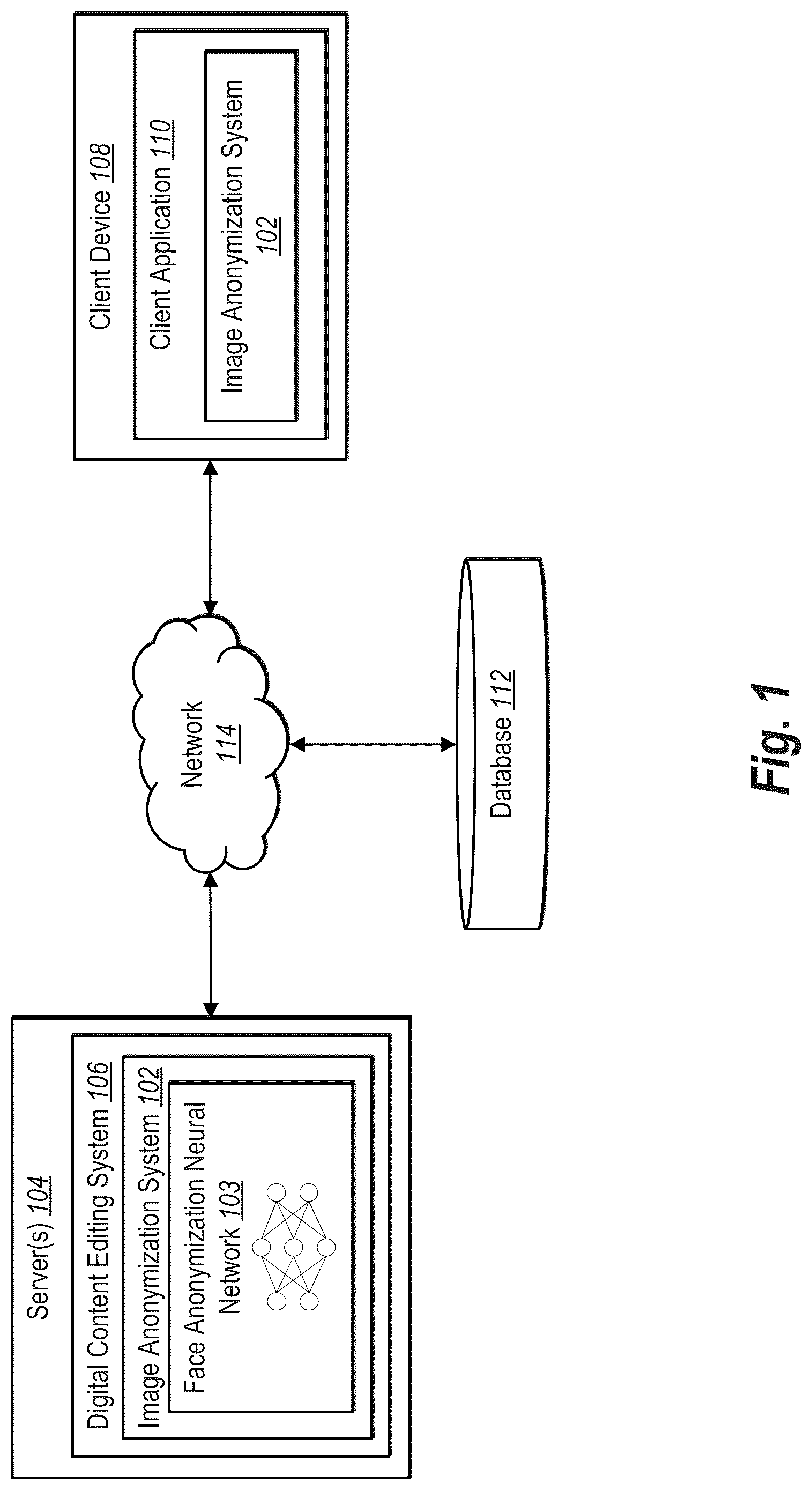 Patent US12321495 — Anonymizing digital images utilizing a generative adversarial neural network — Figure 1