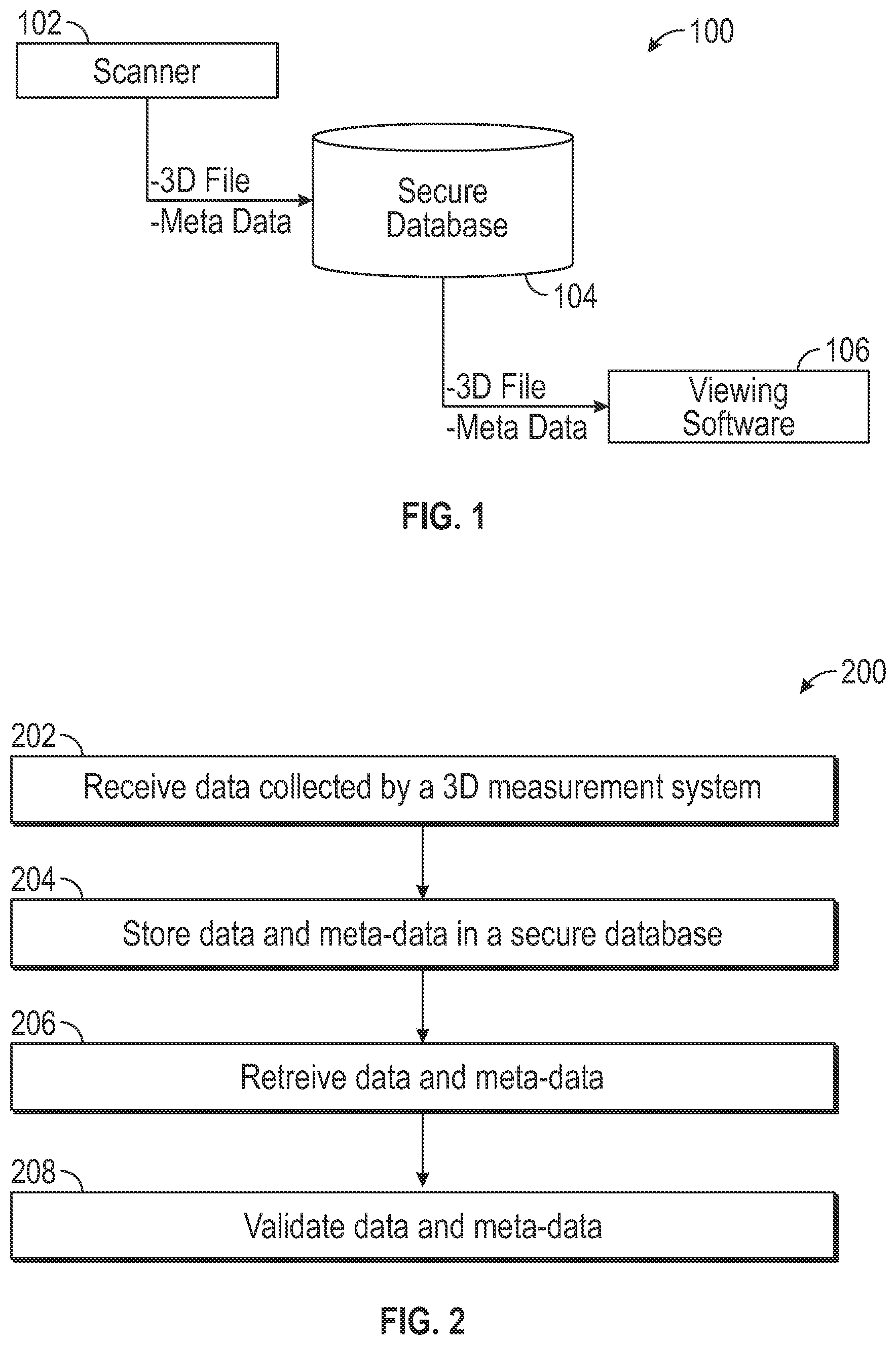 Patent US12321500 — Tracking data acquired by coordinate measurement devices through a workflow — Figure 1