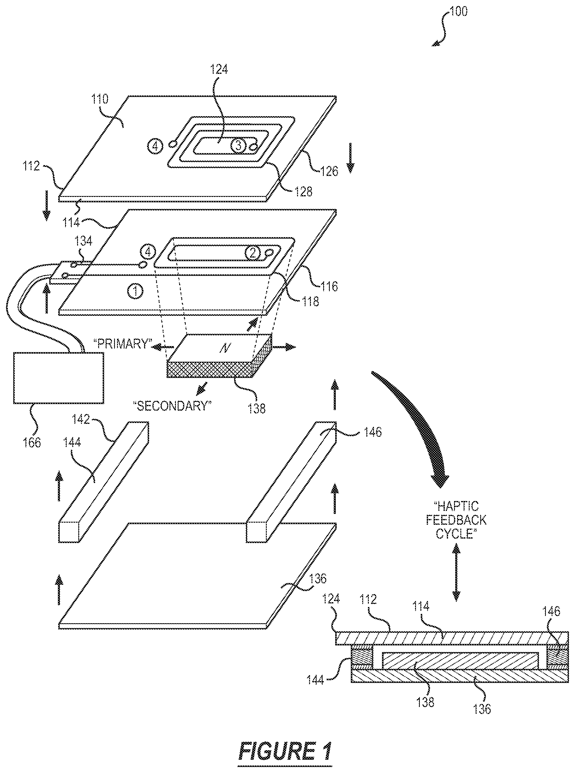 Patent US12321529 — Haptic actuator system including a multi-layer inductor and a magnetic element — Figure 1