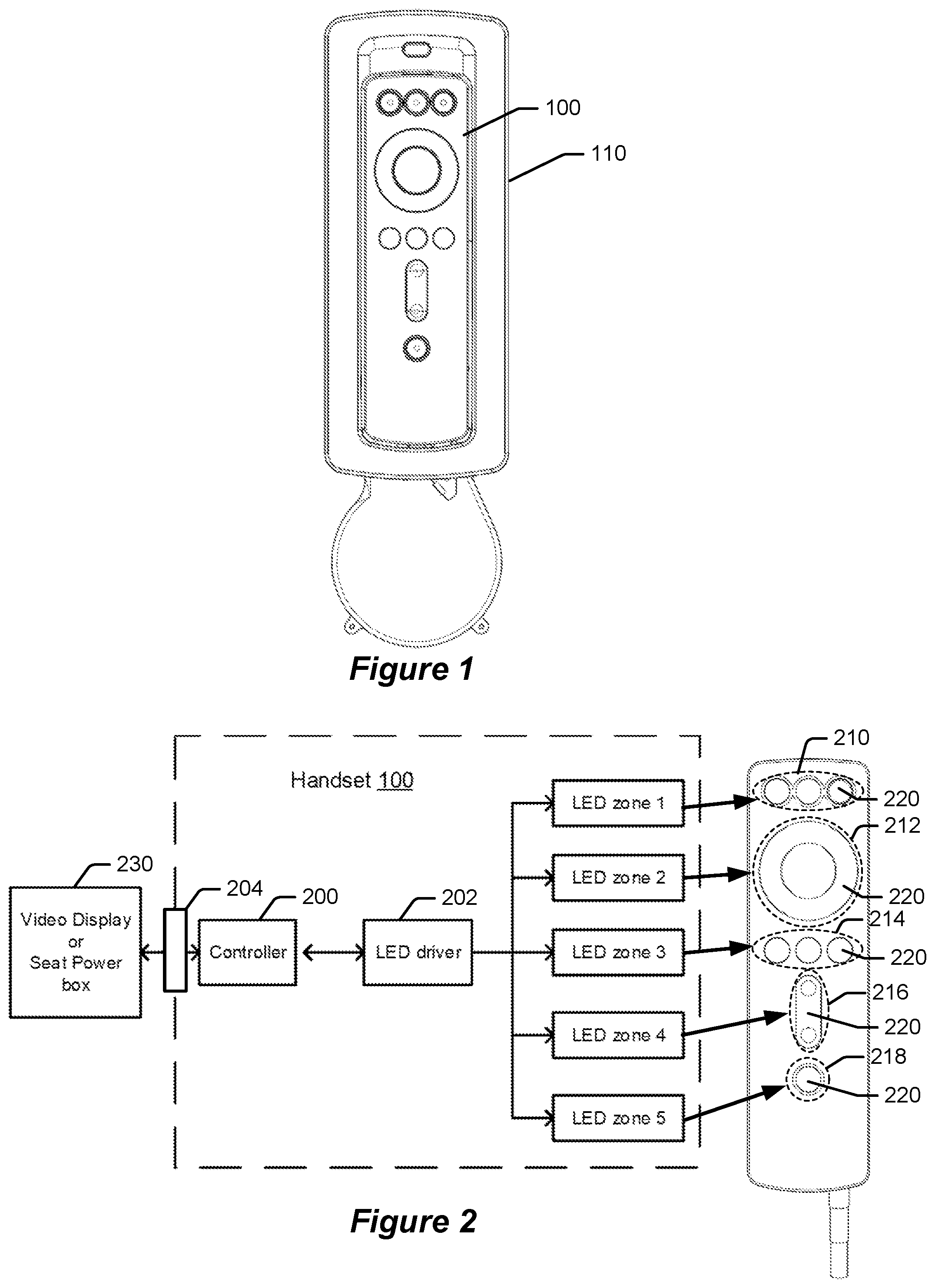 Patent US12321533 — Handsets for controlling inflight entertainment systems — Figure 1