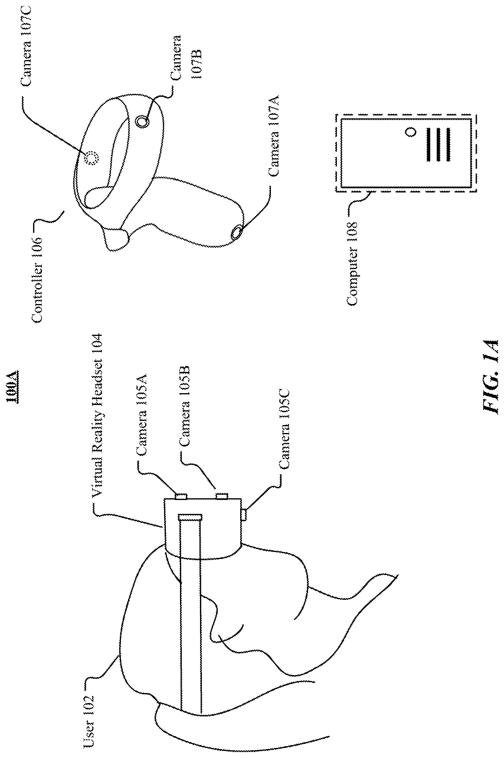 Patent US12321535 — Body pose estimation using self-tracked controllers — Figure 1