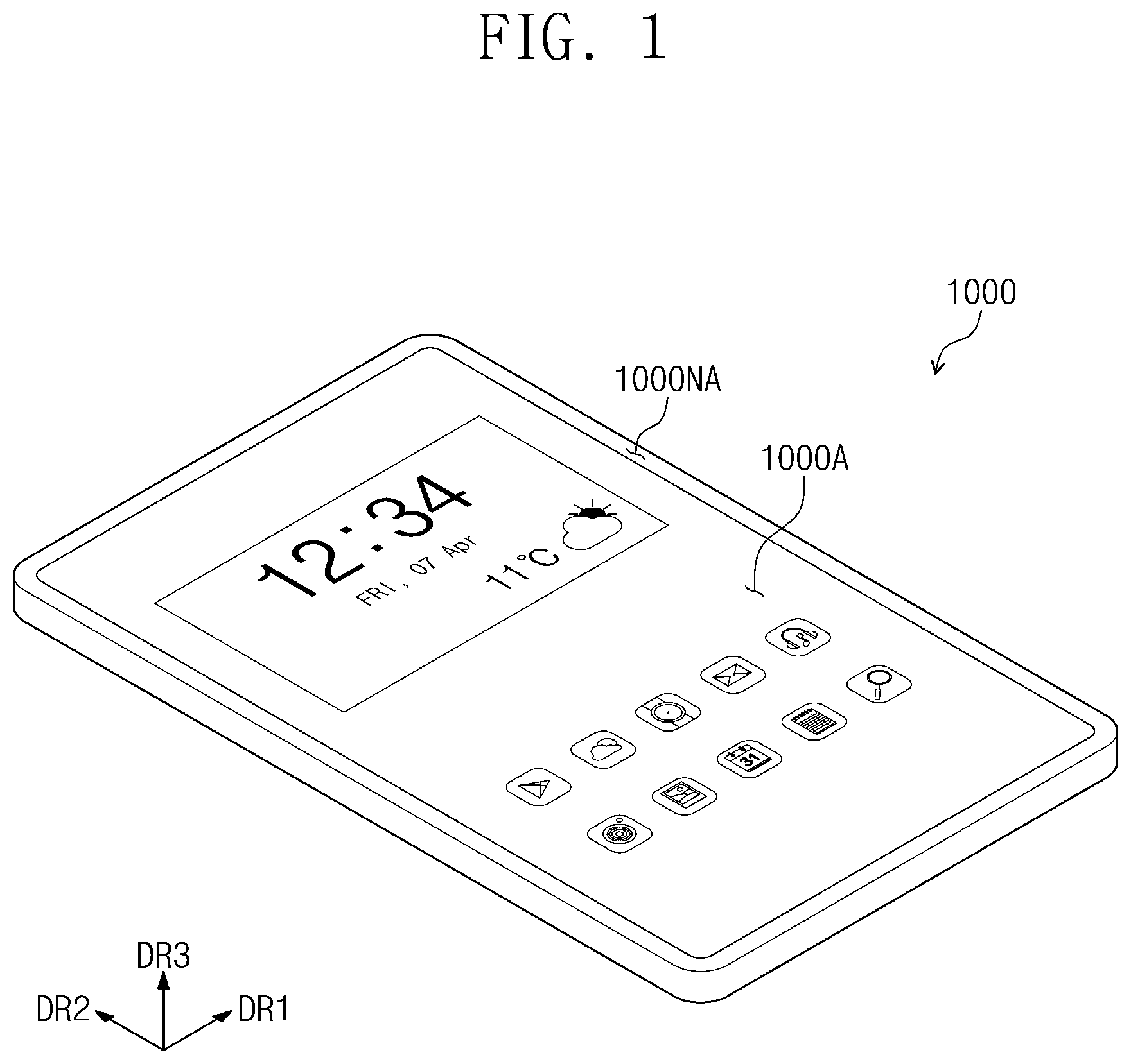 Patent US12321544 Figure 1 – Electronic device including a sensor layer having a pen-sensing electrode