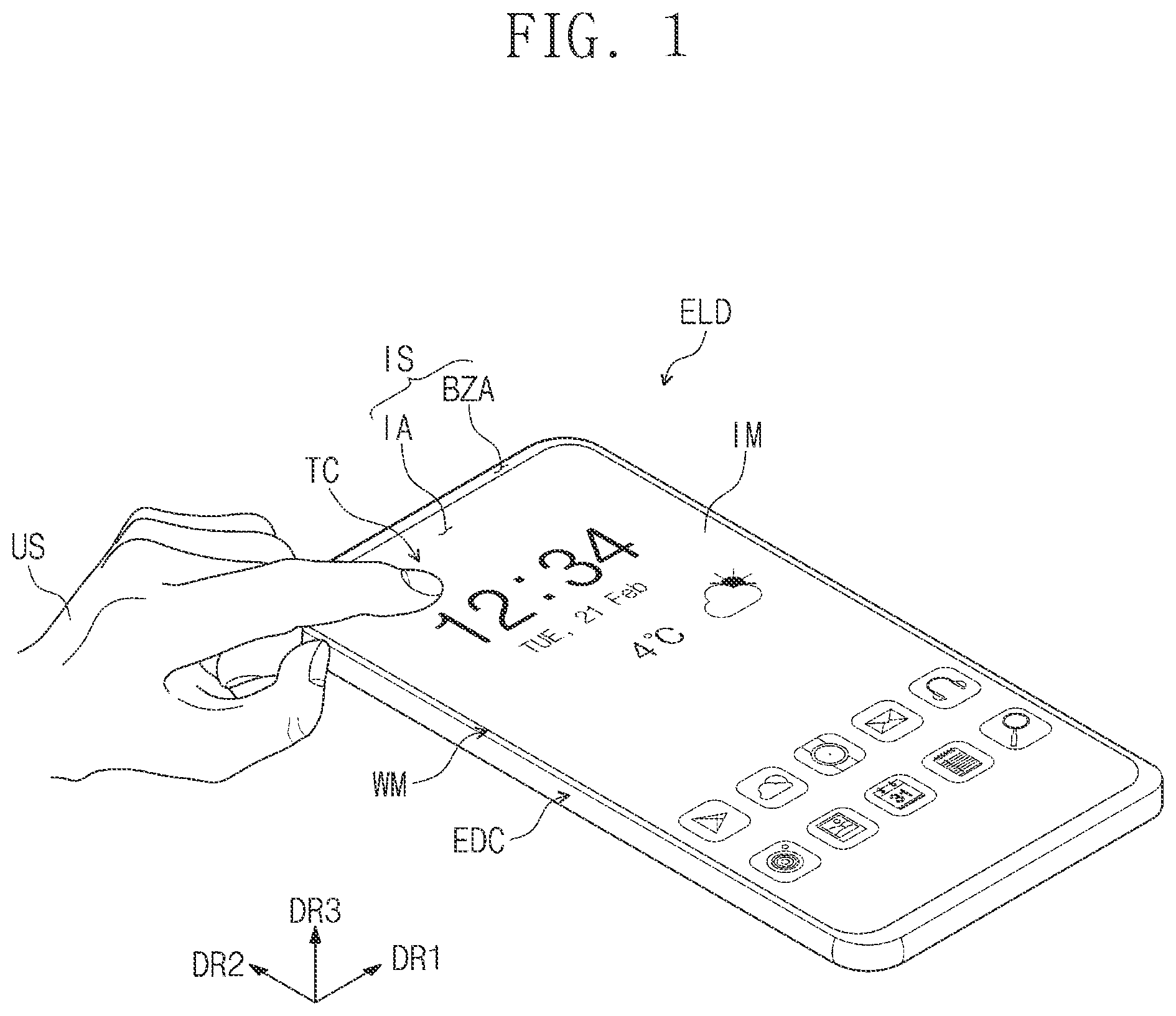Patent US12321558 — Display device — Figure 1