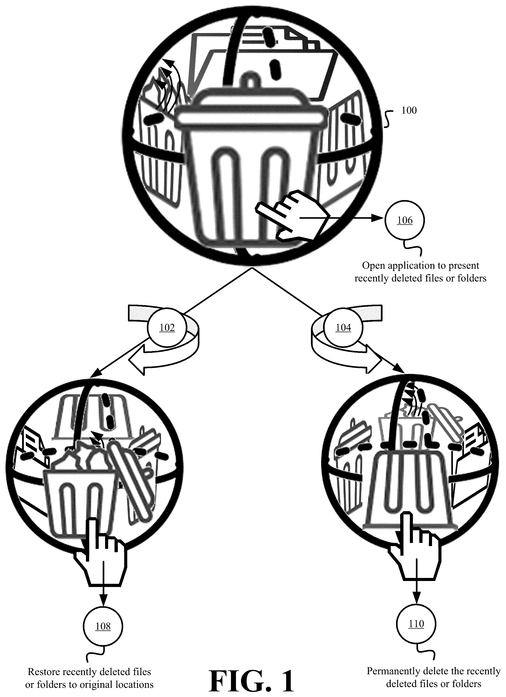 Patent US12321562 — Systems and methods for interacting with three-dimensional graphical user interface elements to control computer operation — Figure 1